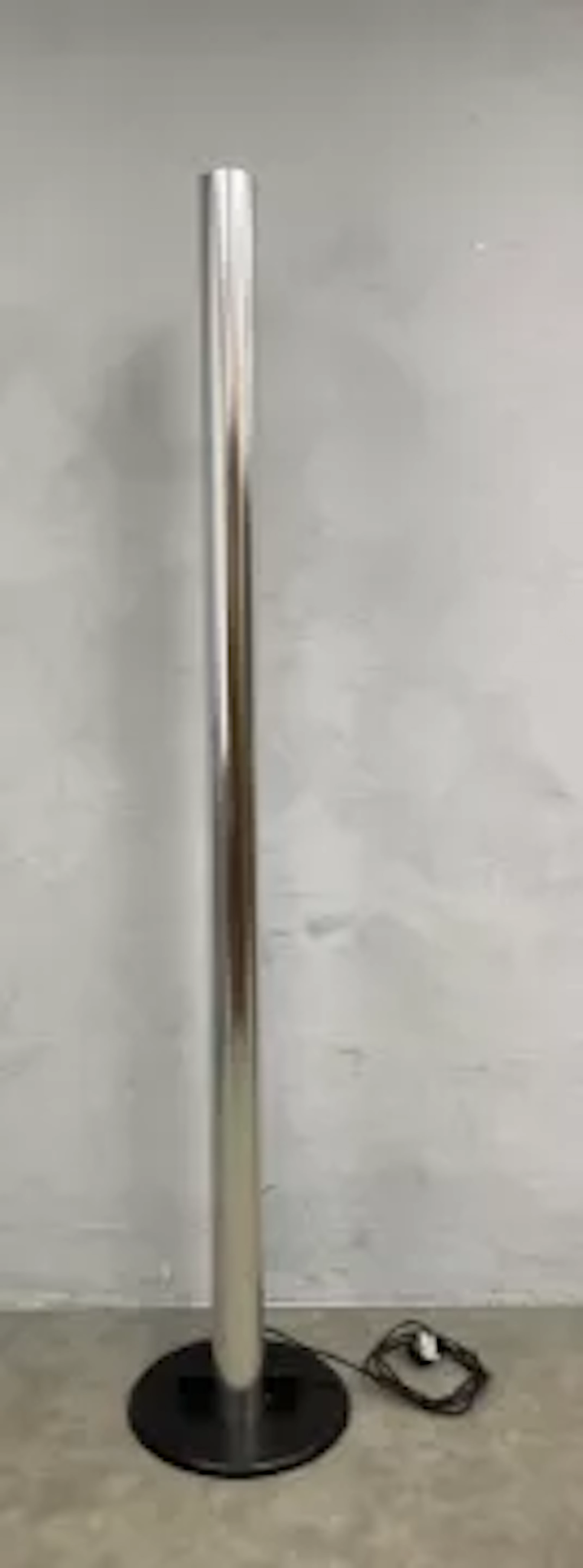 A 1980s Megaron chrome uplighter floor lamp by Gianfranco Frattini