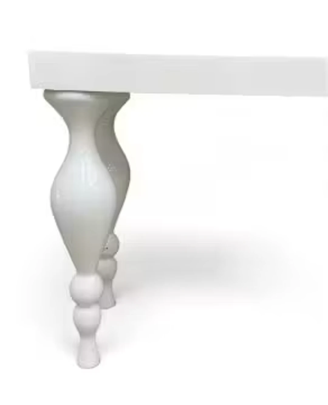 A large contemporary console table in gloss lacquer finish on shaped