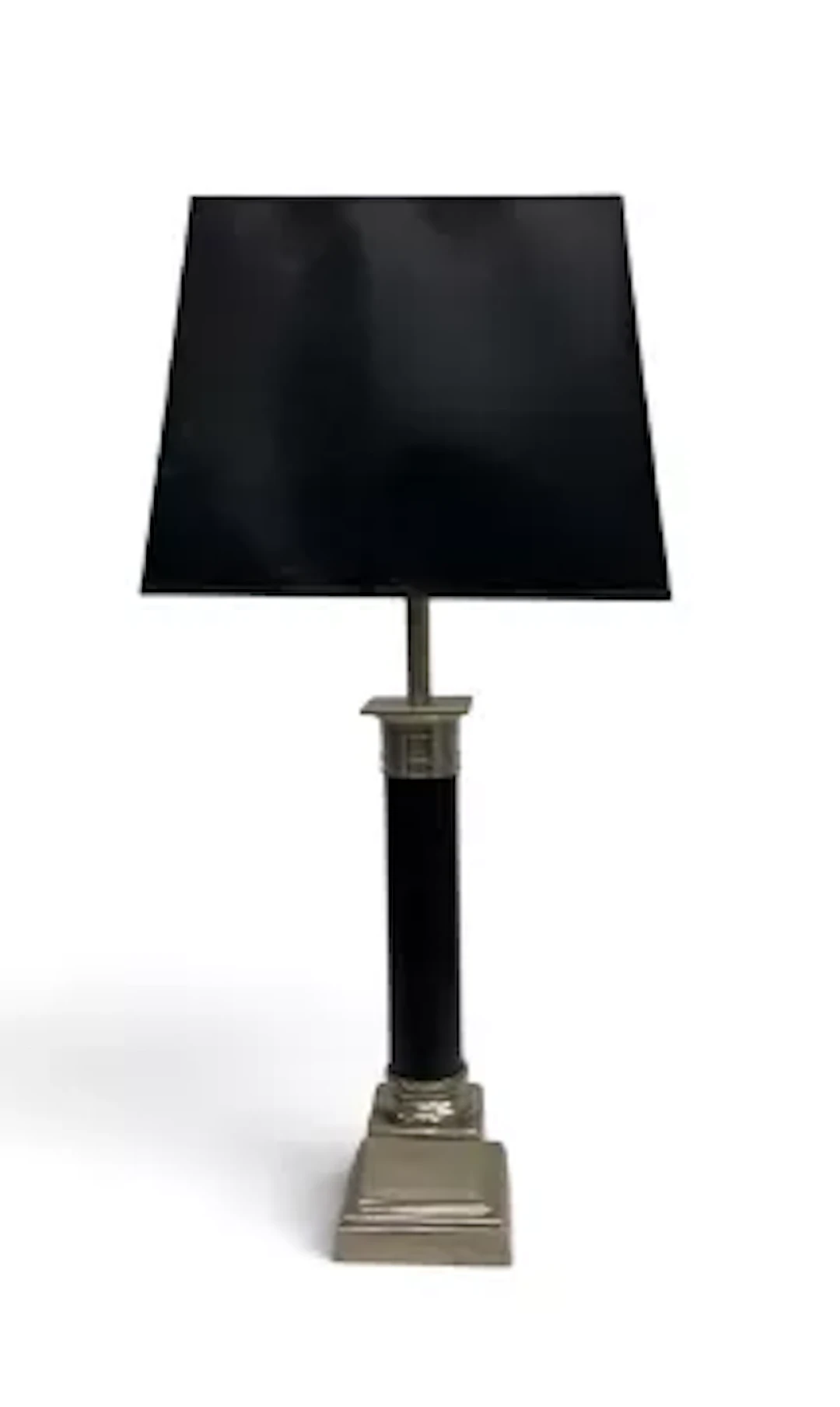 A contemporary table lamp, Doric column form with a silvered base