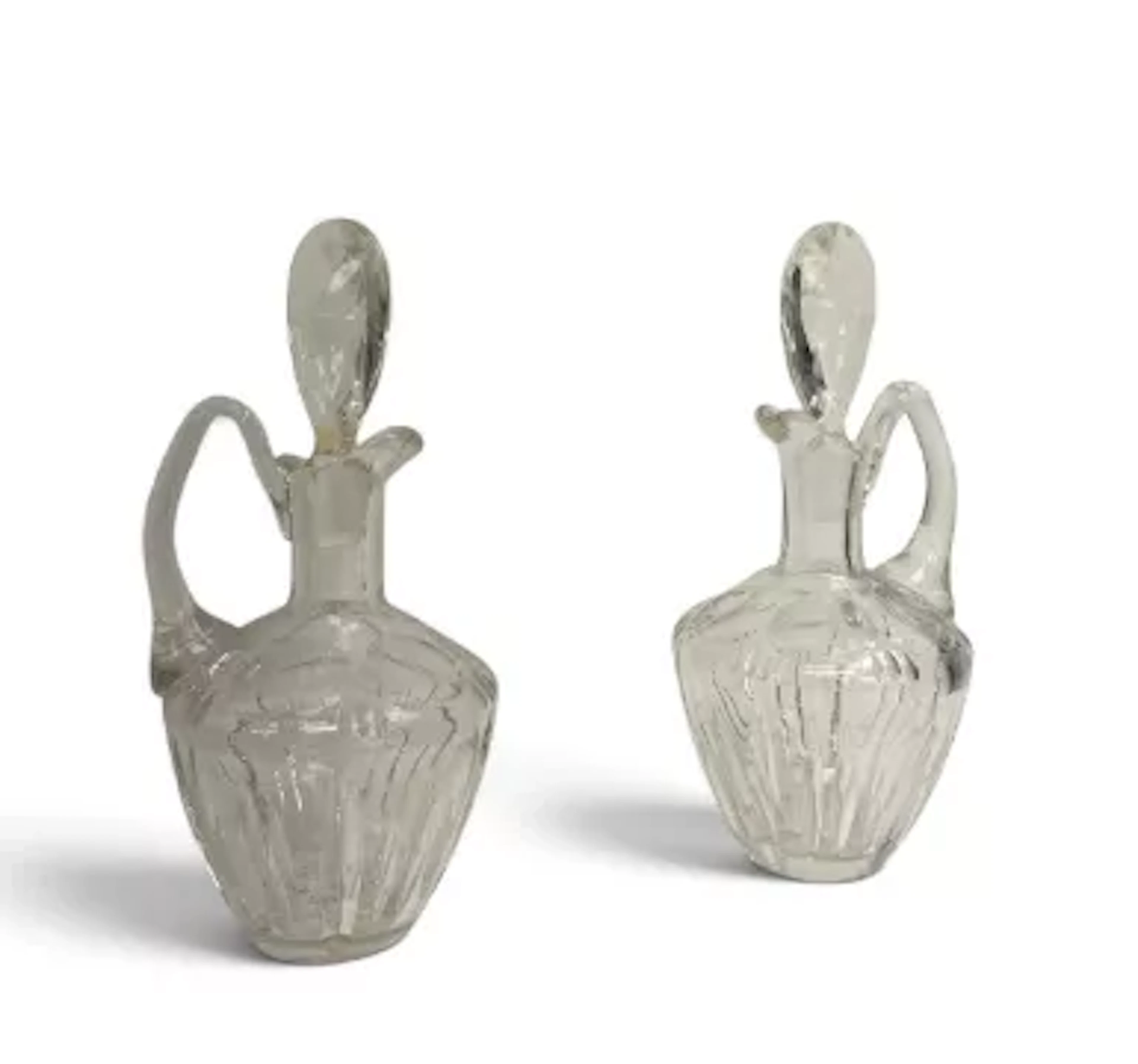 A Georgian hobnail cut decanter and stopper along with a pair of 19th