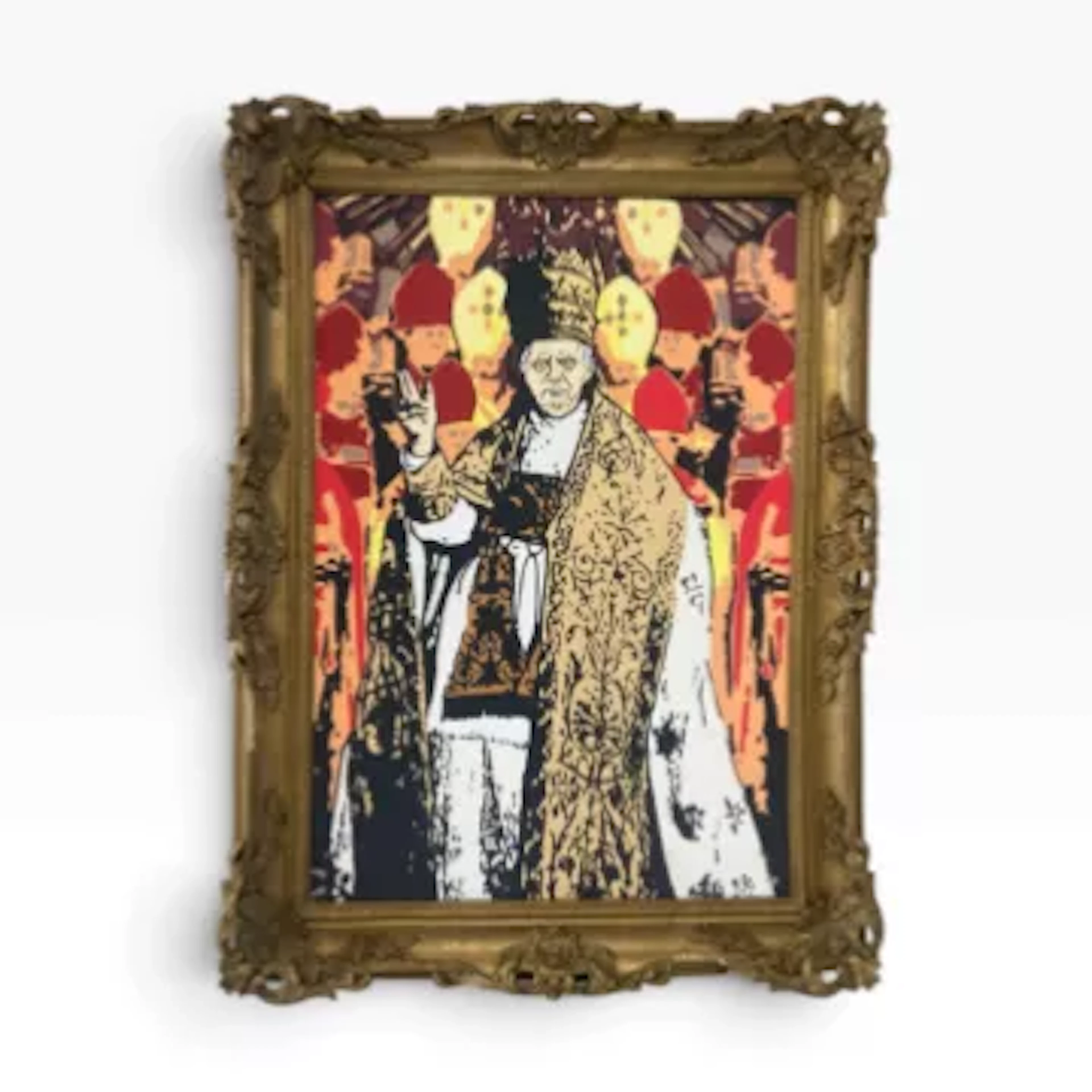 Julian Pedraza (b.1982), a contemporary gilt framed acrylic stencil