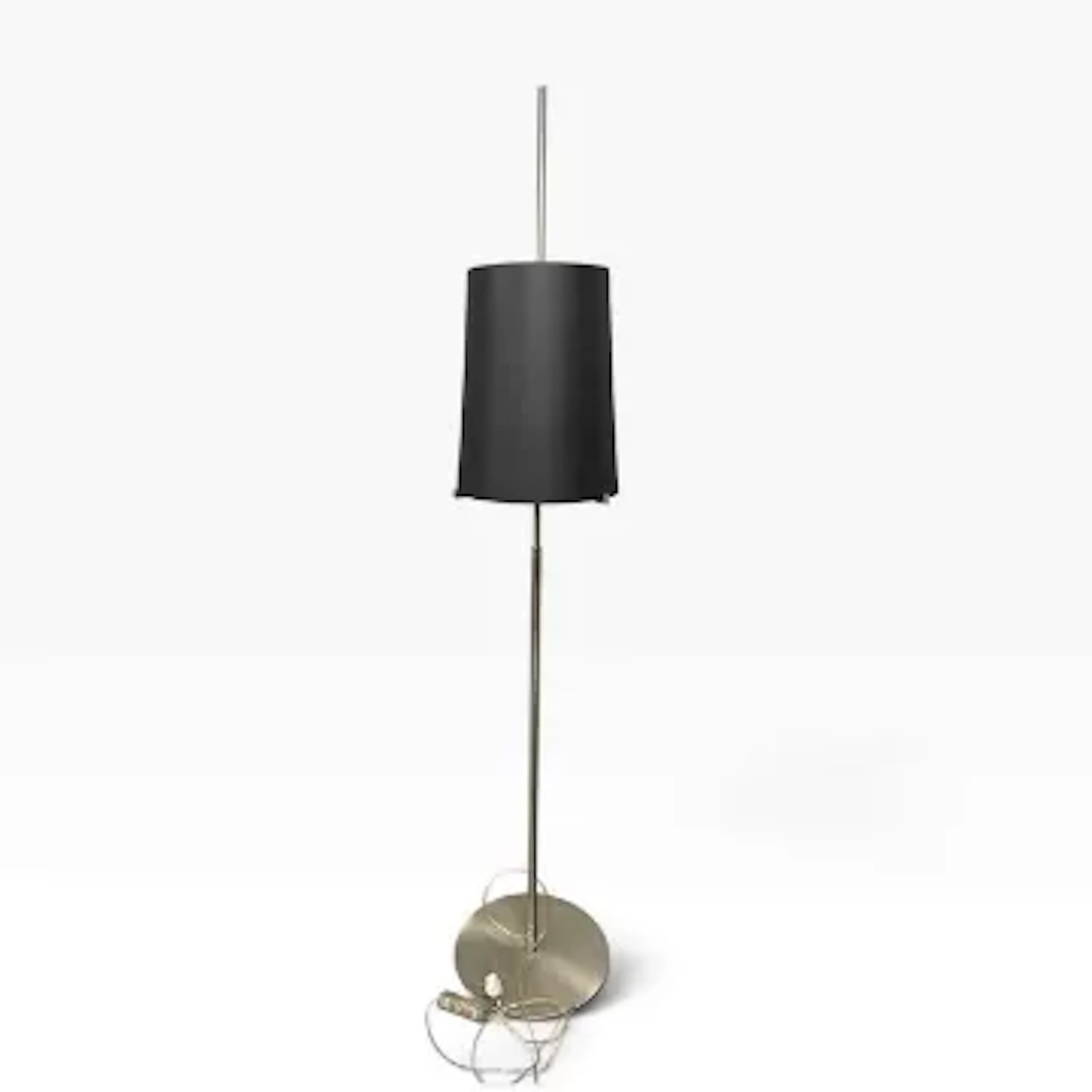 A contemporary Italian brushed nickel Sera F3 floor standing standard