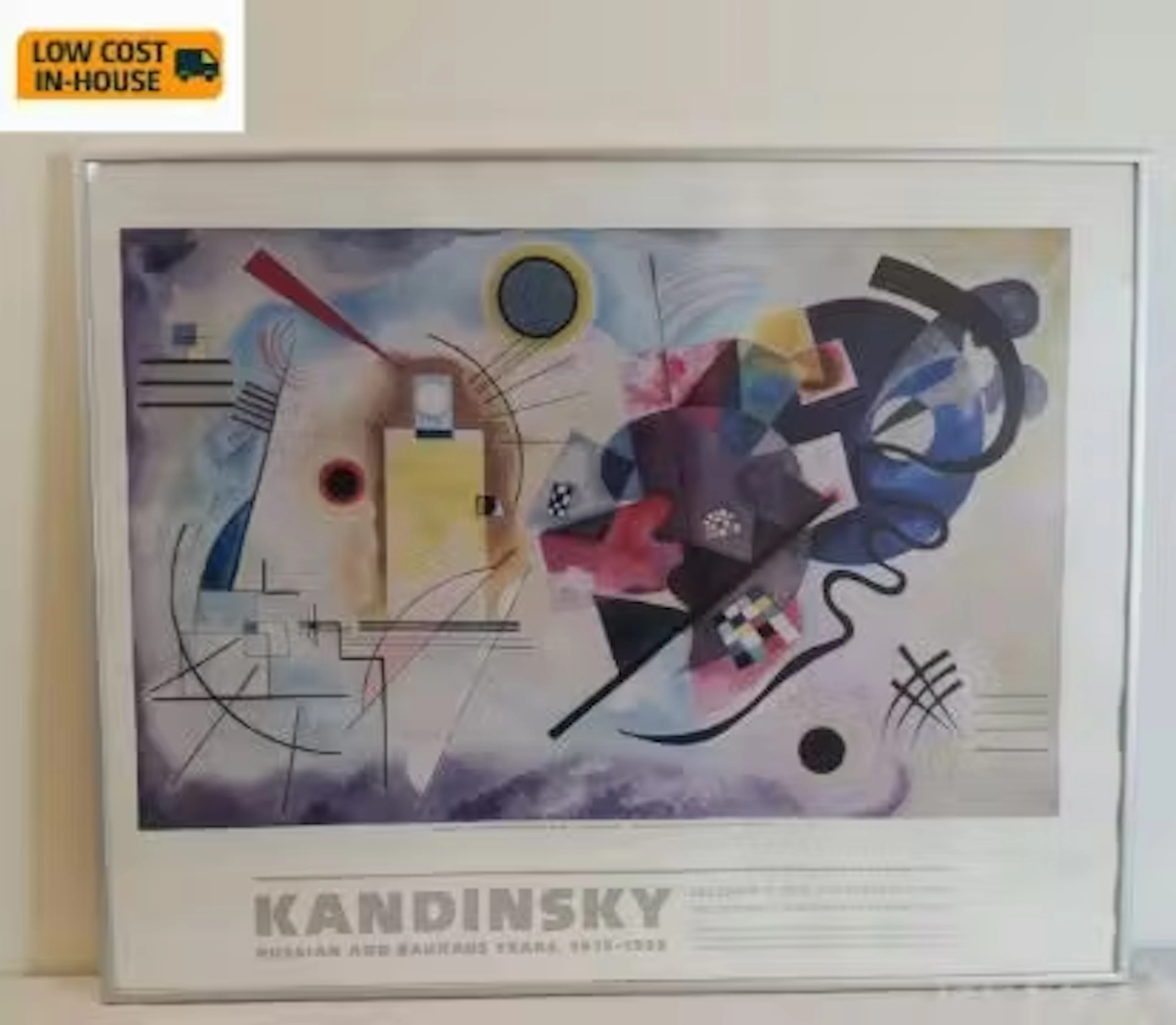 An original poster for the 1984 exhibition titled 'Kandinsky, Russian