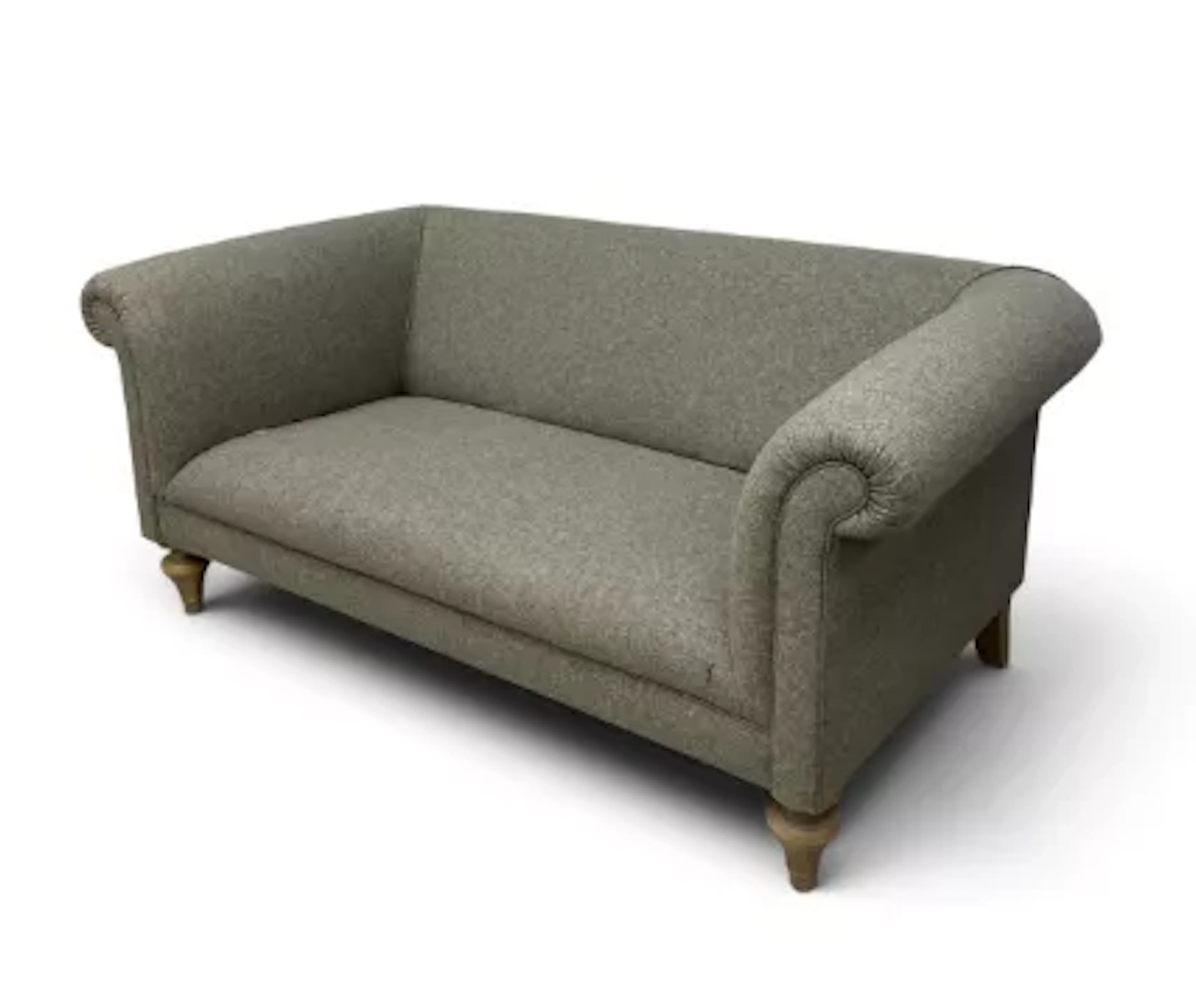 A contemporary Chesterfield style upholstered two seater sofa, rolled