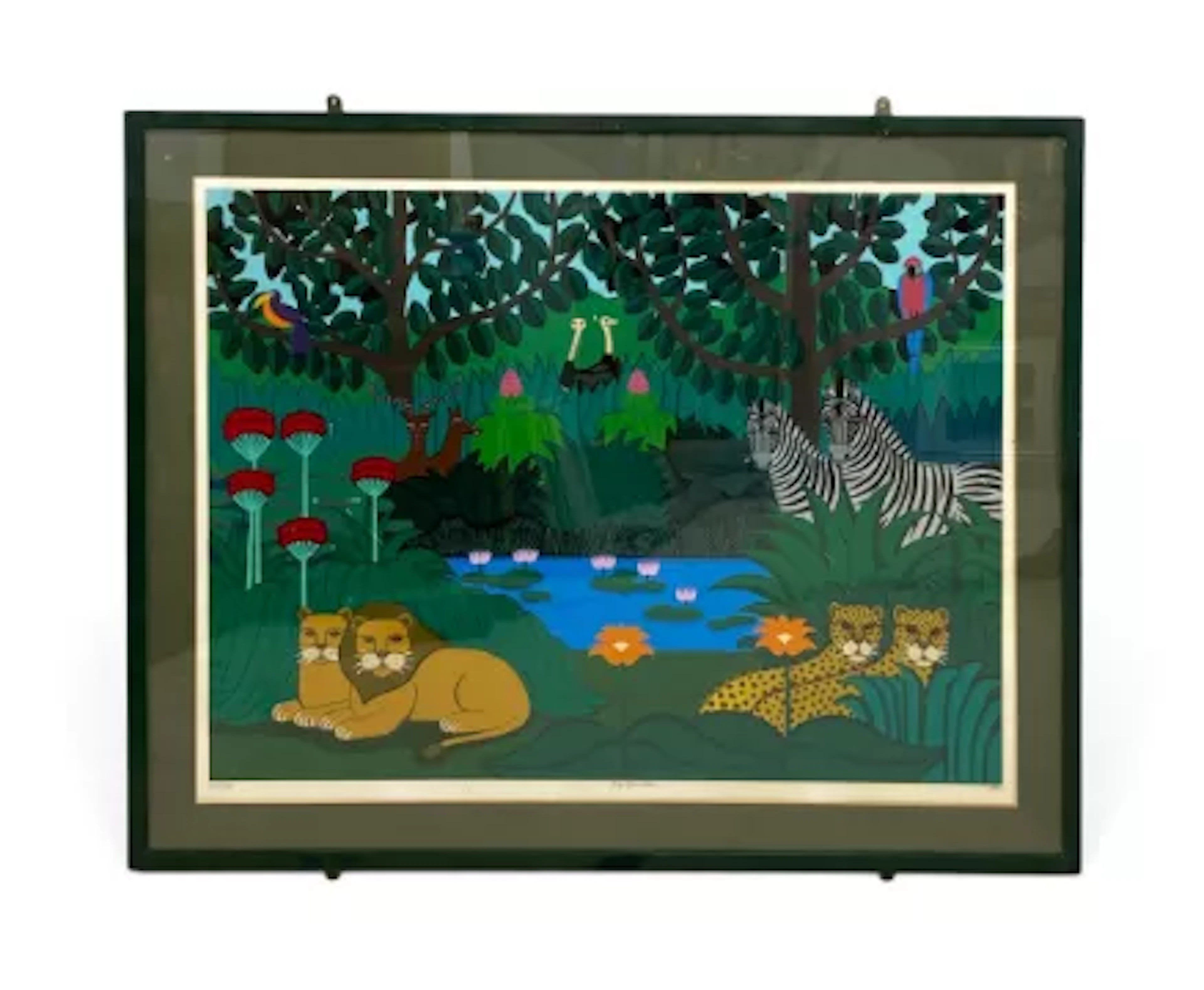 Shigeo Okumura (1937-1993), a large framed and glazed lithograph
