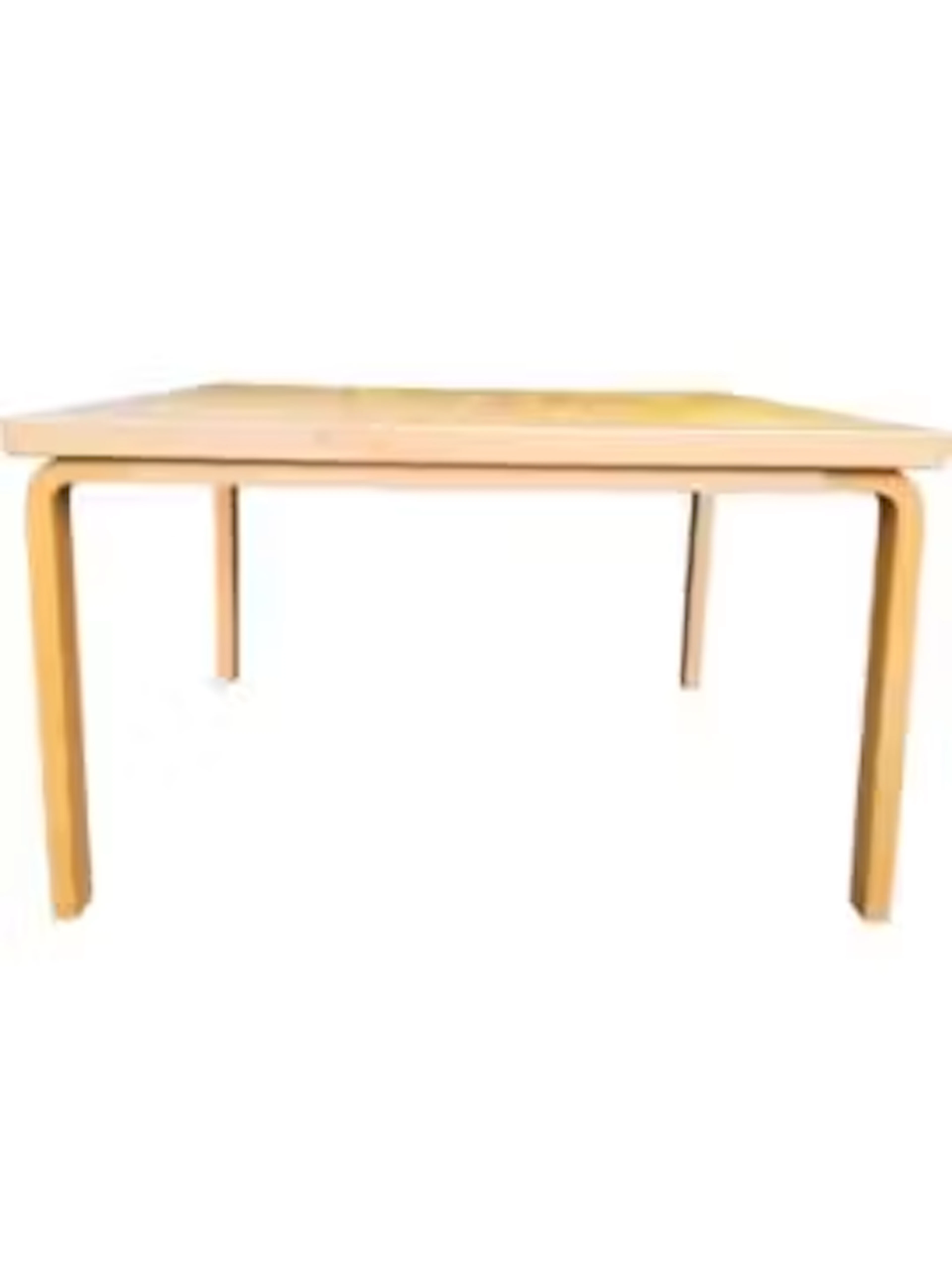 Alvaar Alto for Artek, a laminated birch dining table with a square