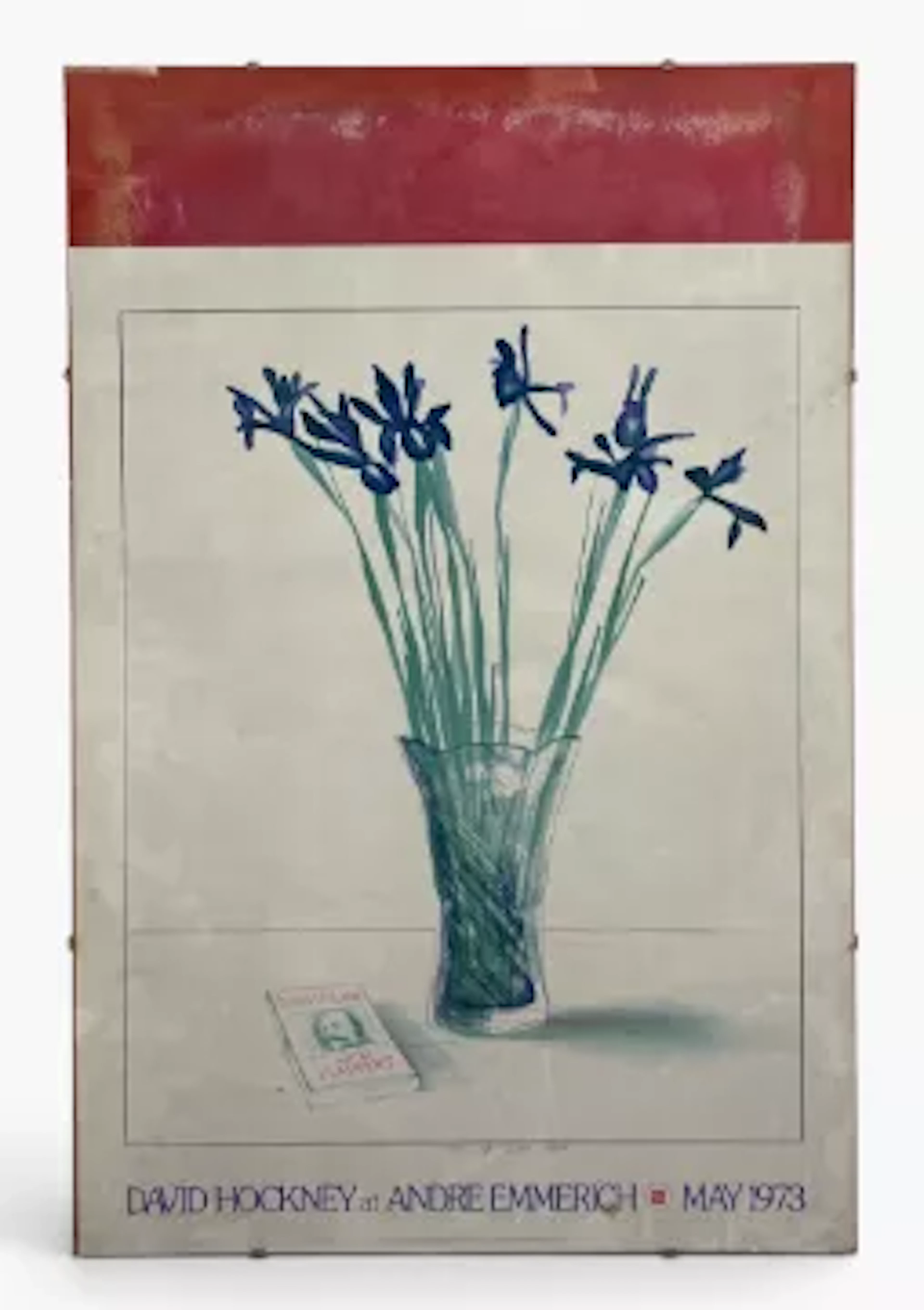 A vintage poster for David Hockney's 1973 solo exhibition at Andre