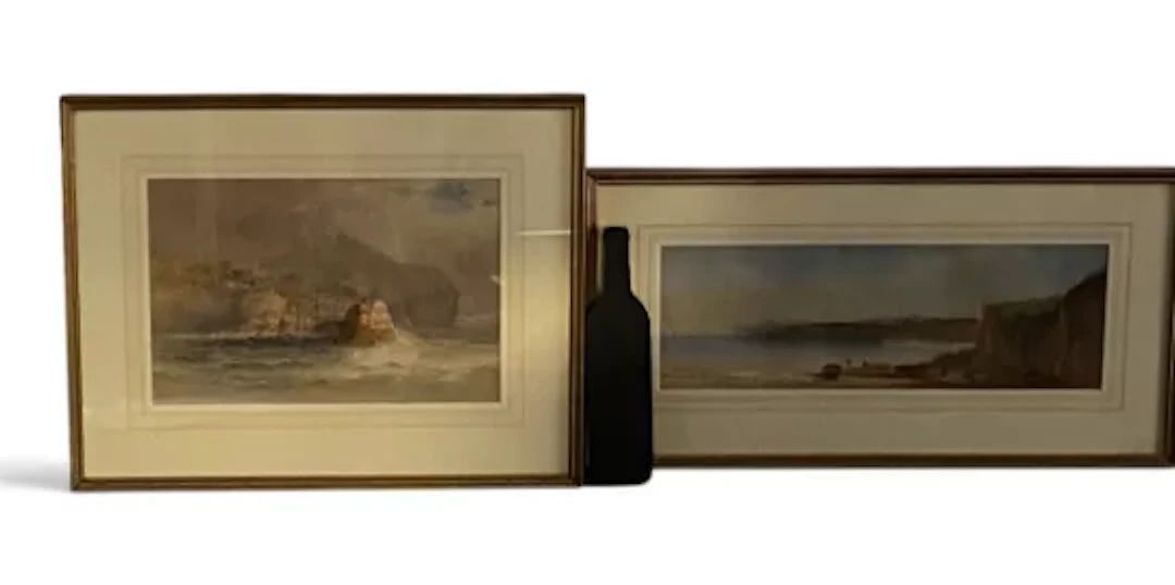 Two 19th century framed and glazed watercolours, seascapes, both signed