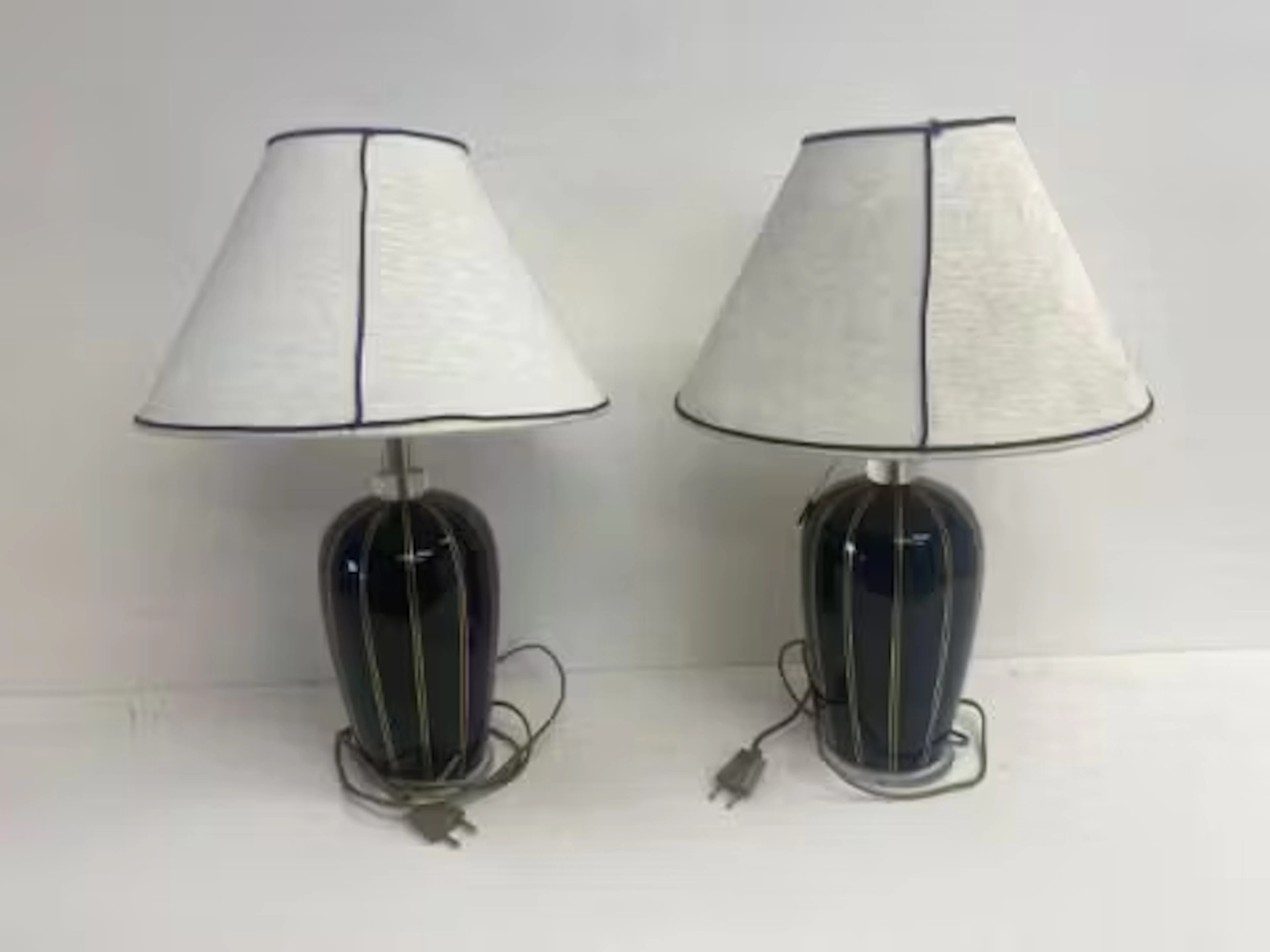 A pair of Giulia Mangani Murano glass table lamps of baluster form