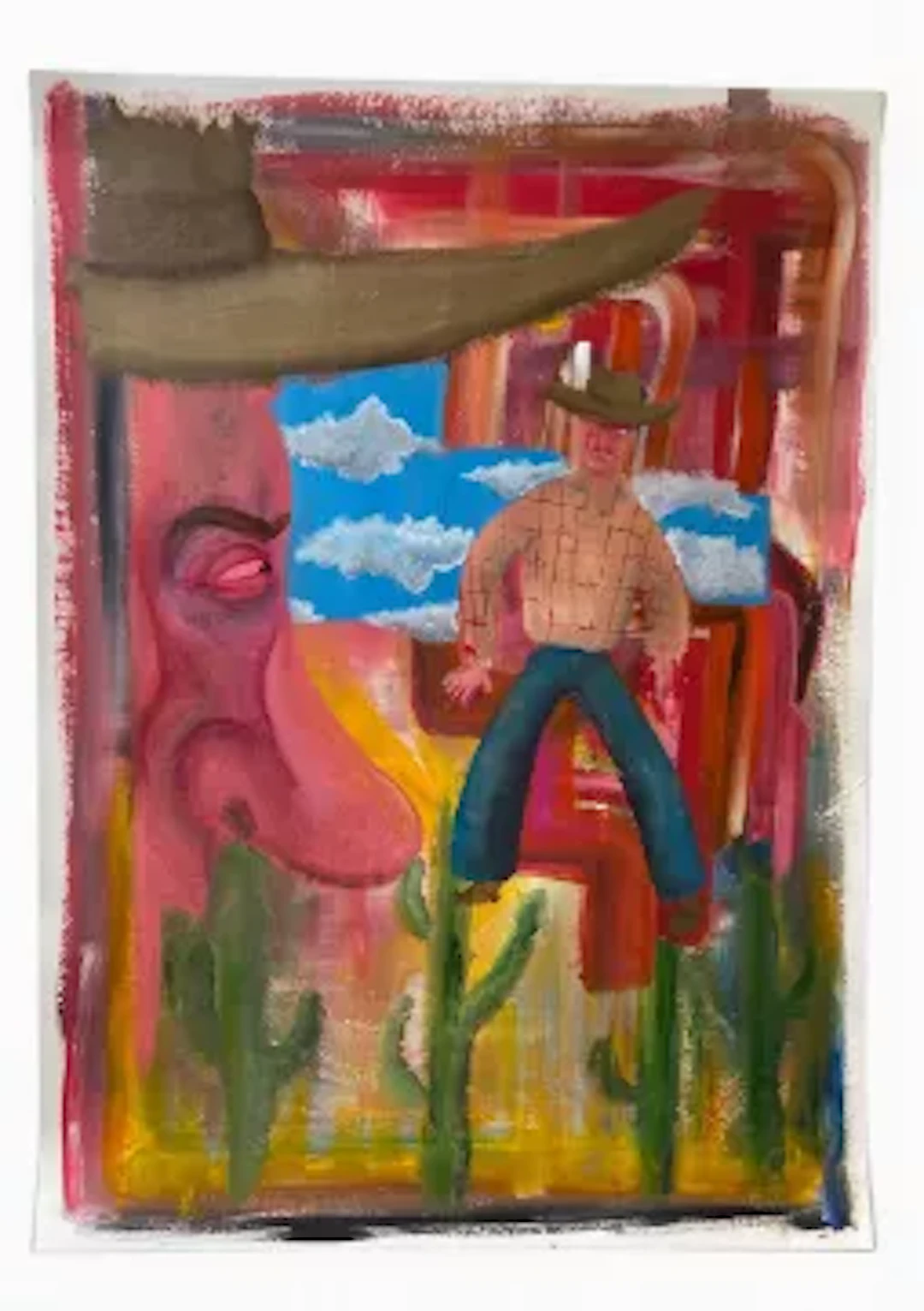 Adam Falp (b.1994), 'Shoot Out', acrylic on paper, signed and inscribed