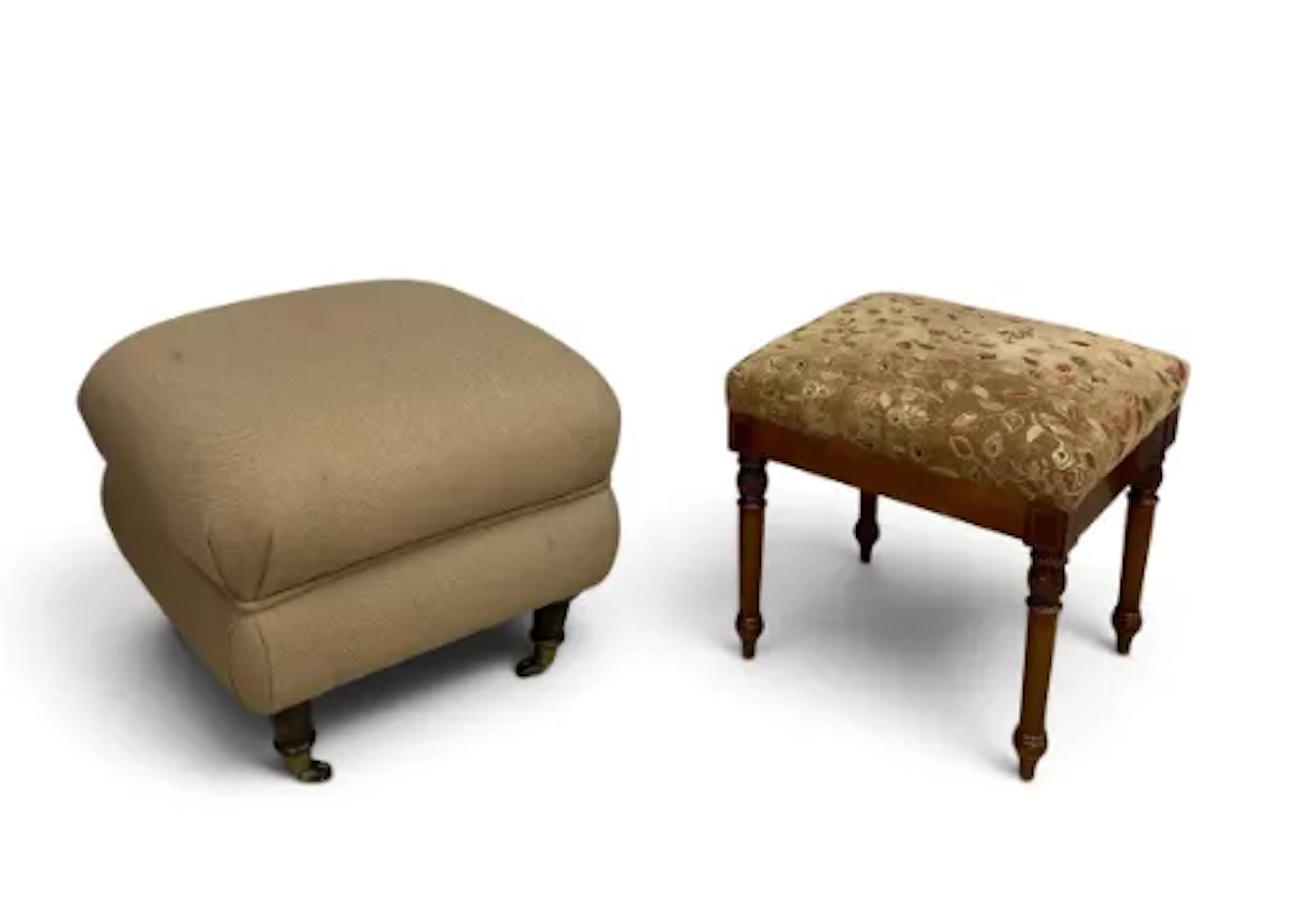 A pair of contemporary 19th century style footstools. H.45cm x W.55cm