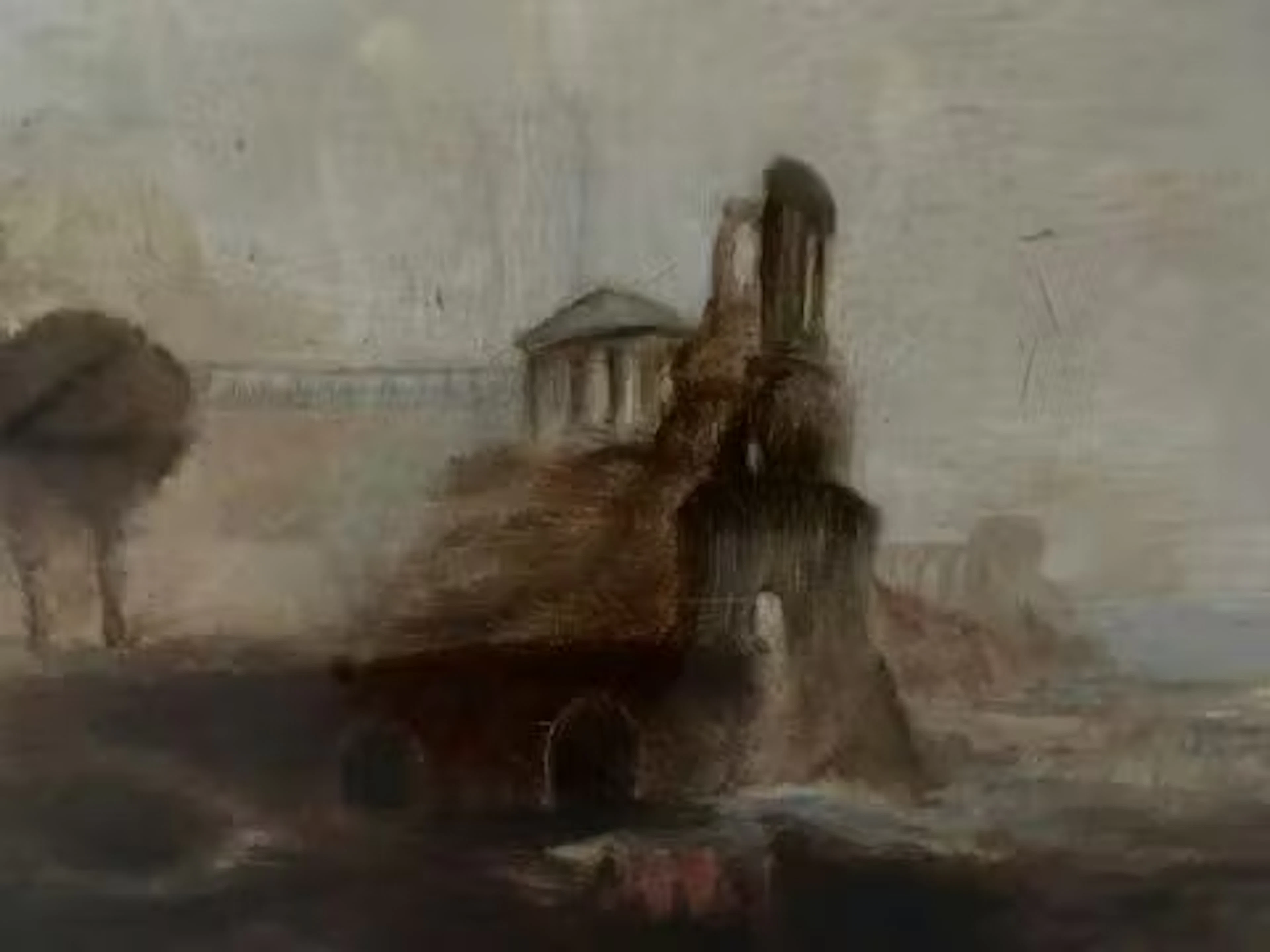 A 19th century oil on board after the original painting titled 'Caligula's