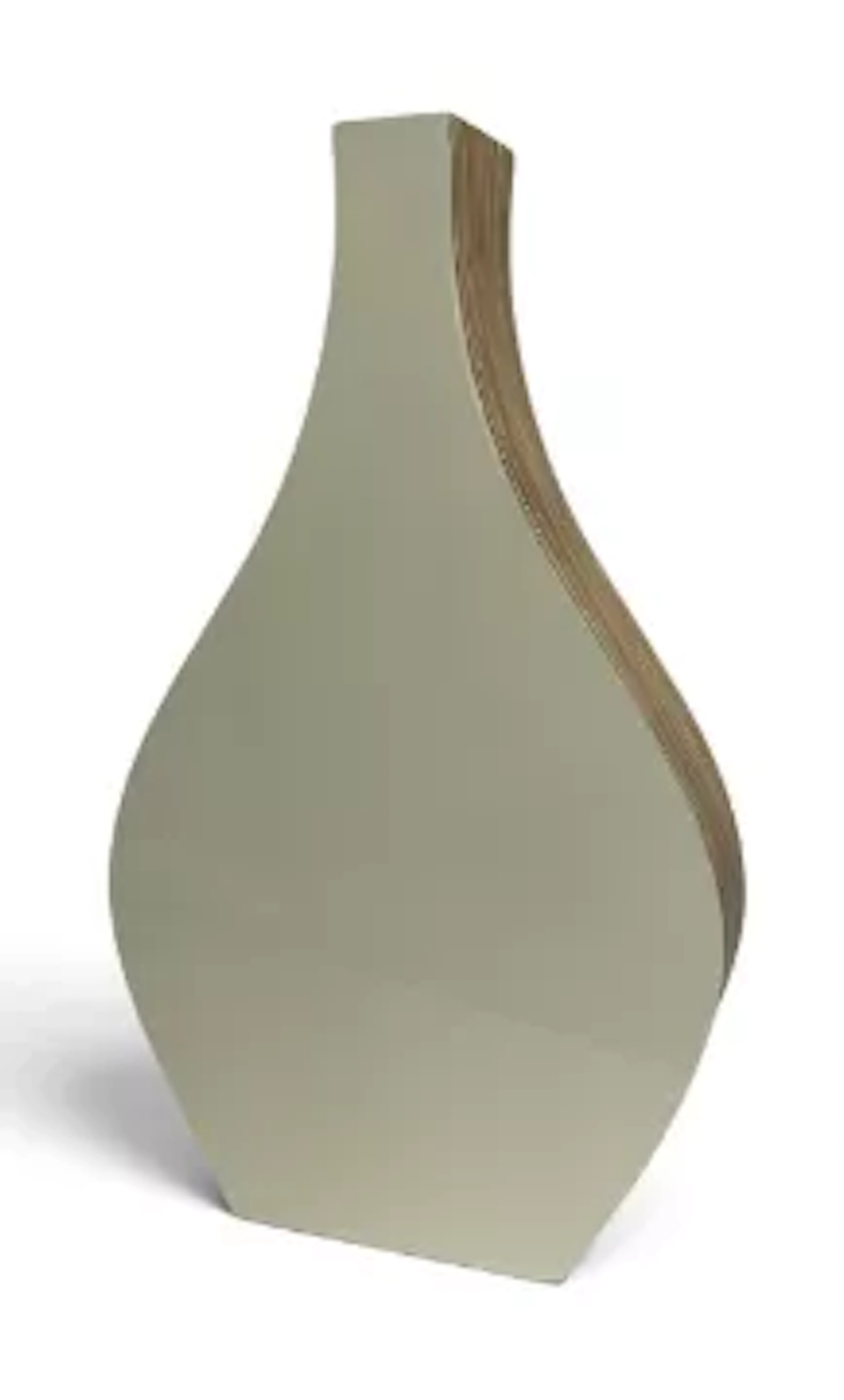 A large contemporary vase, laminated beech. H.60cm x W.25cm x D.10