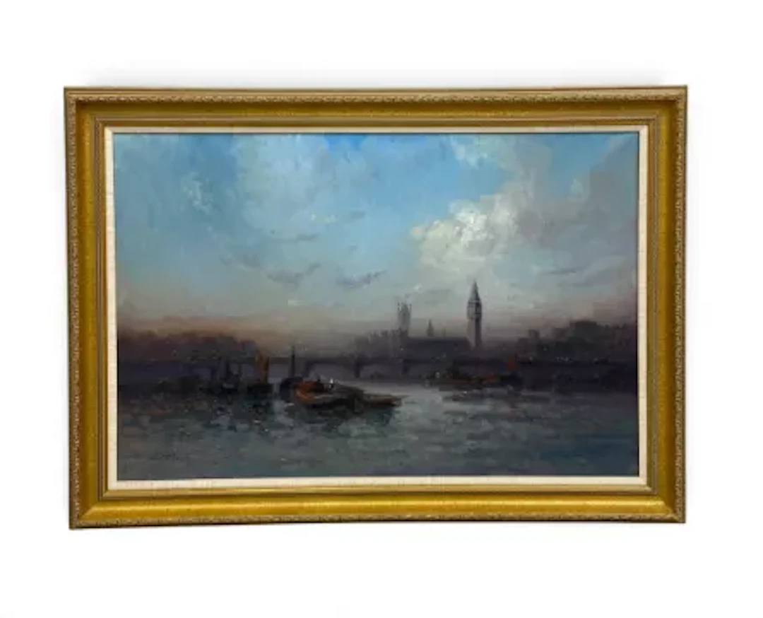 Laszlo Ritter (1937-2003), a large gilt framed oil on canvas, view
