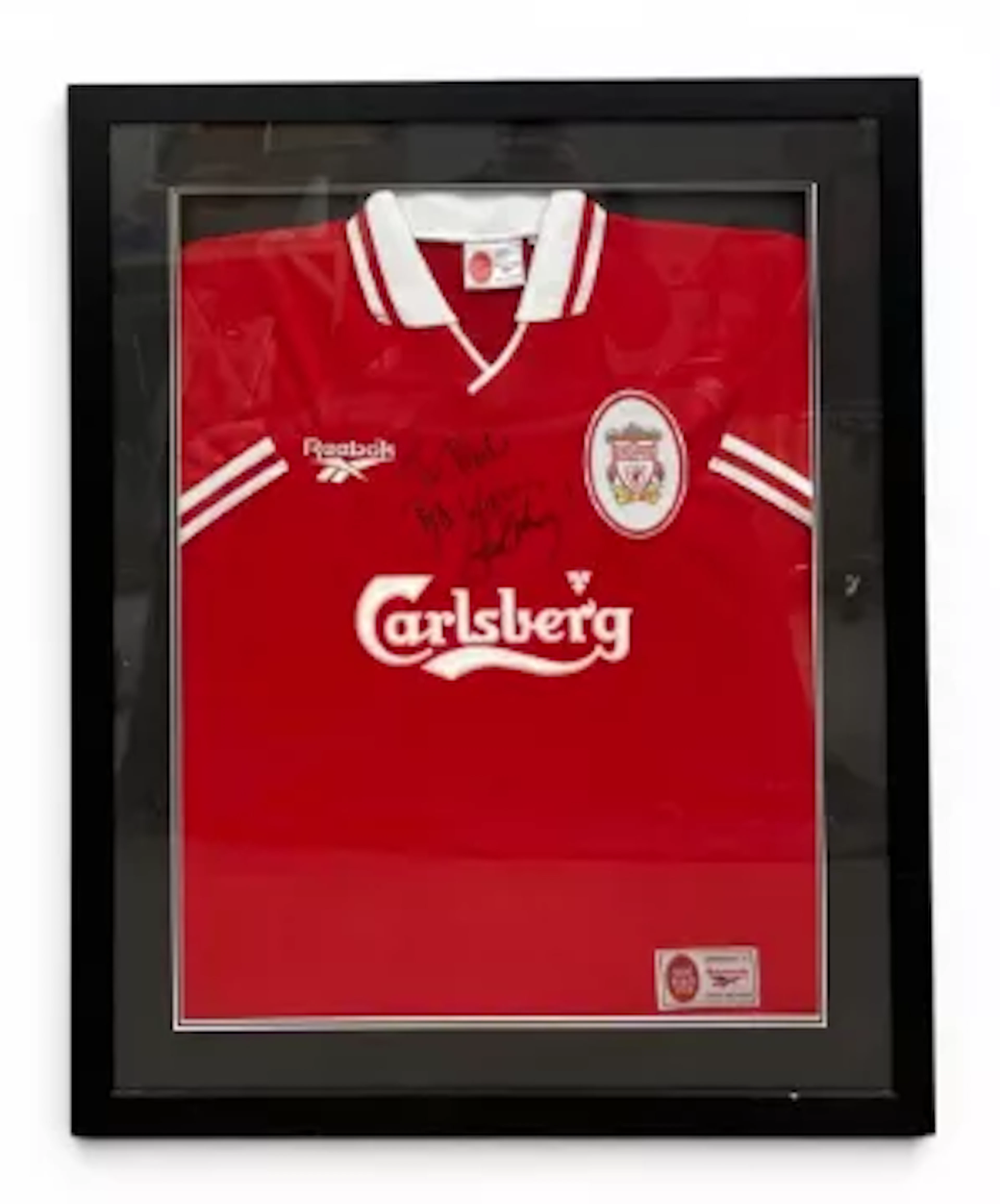 A vintage 1996–1998 Stan collymore signed Reebok Liverpool Football
