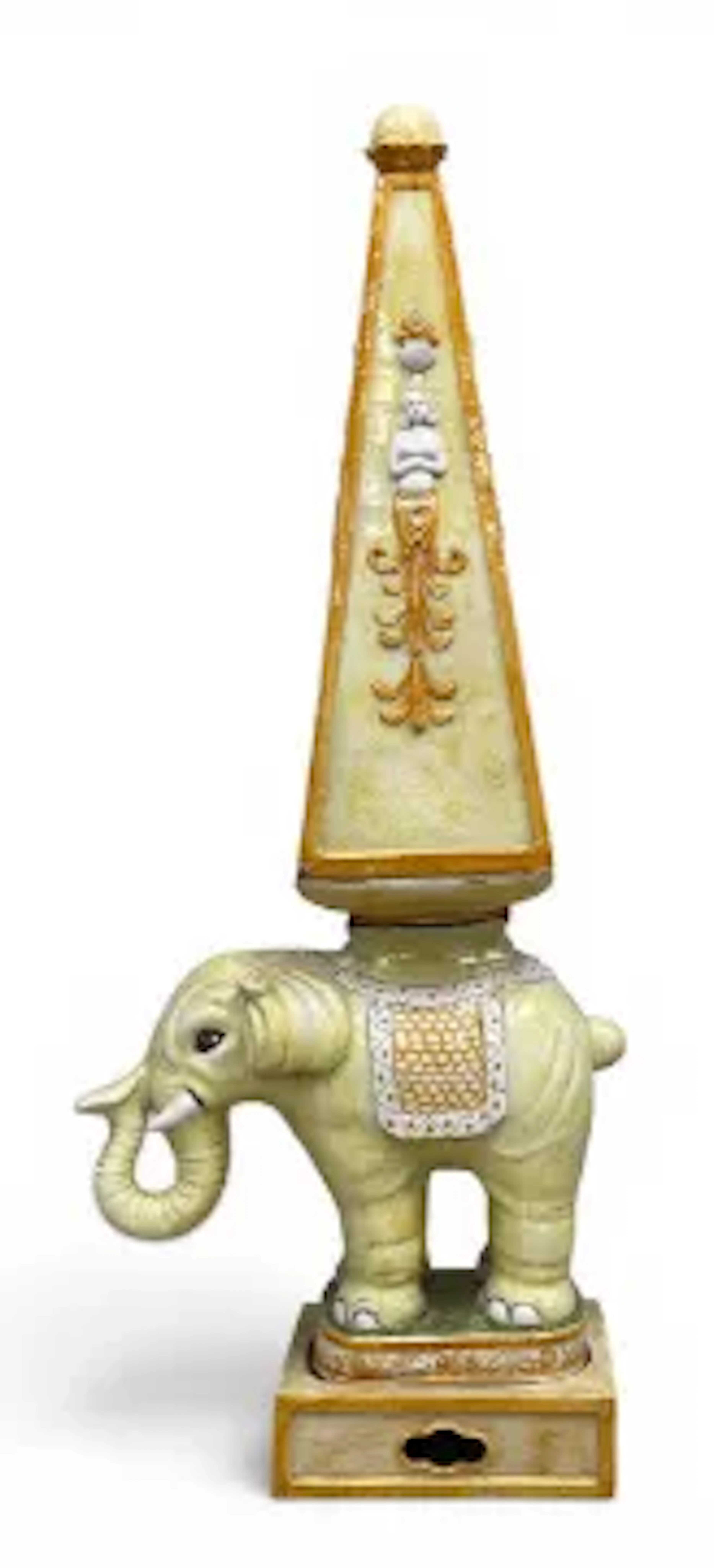 A large 20th century Italian terracotta figural elephant obelisk in
