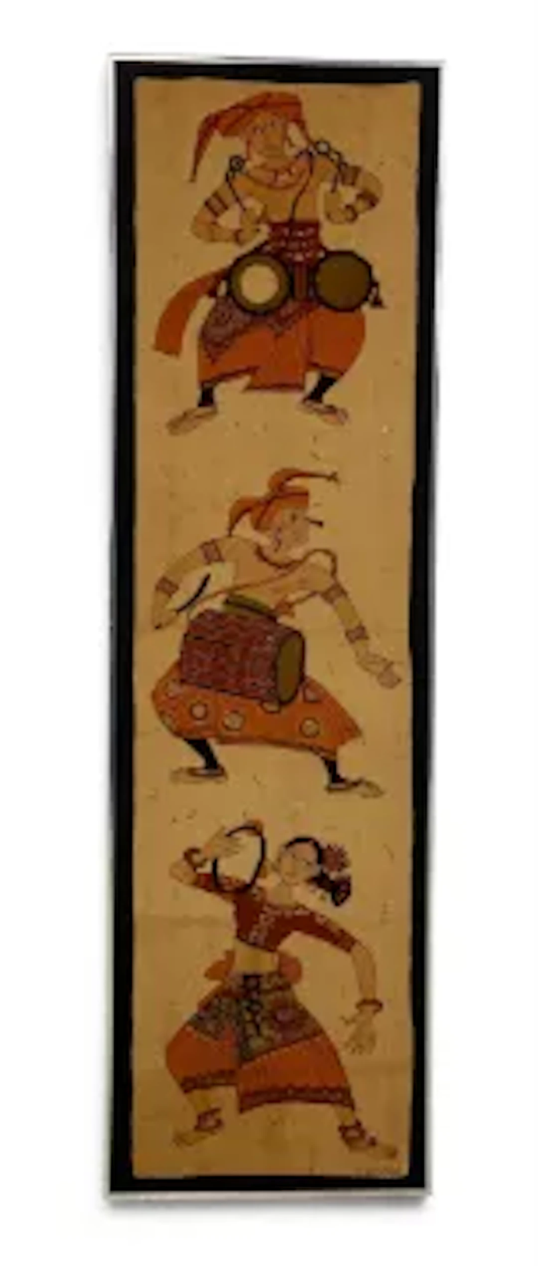 A Sri Lankan textile wall hanging, the printed fabric Batik depicts