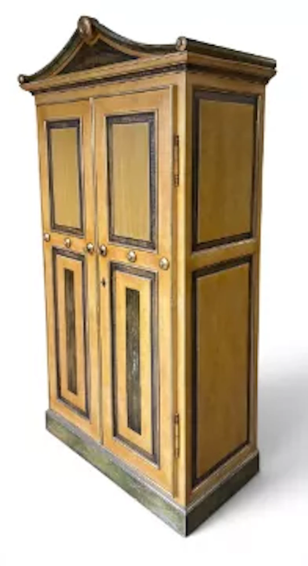 A Scandinavian painted armoire hall cupboard fitted with panel doors