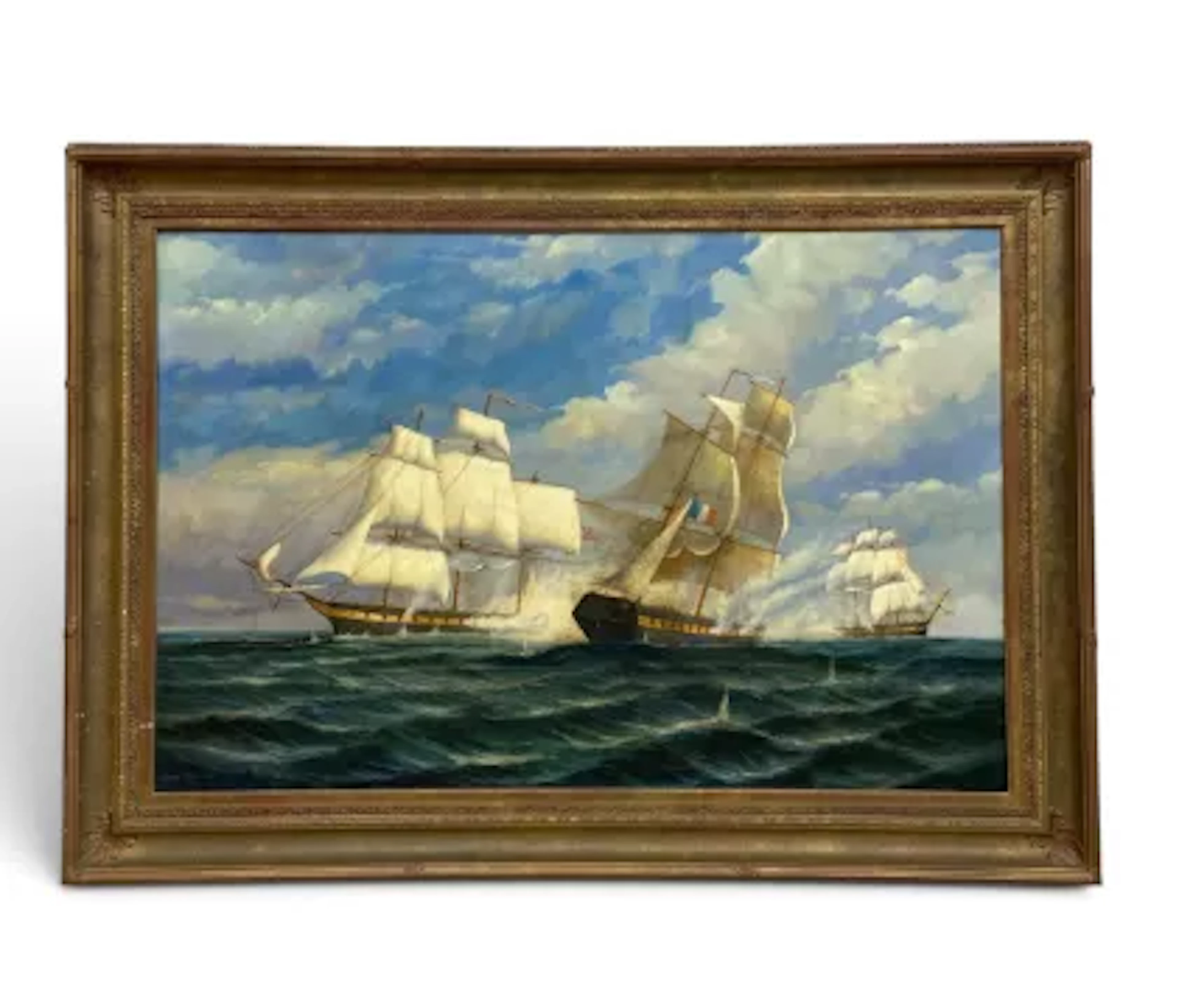 A very large early 20th century oil painting on canvas, 18th century