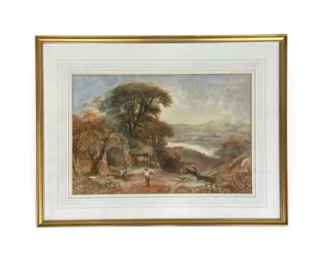 William Williamson of Plymouth (1808-1895), a watercolour with two