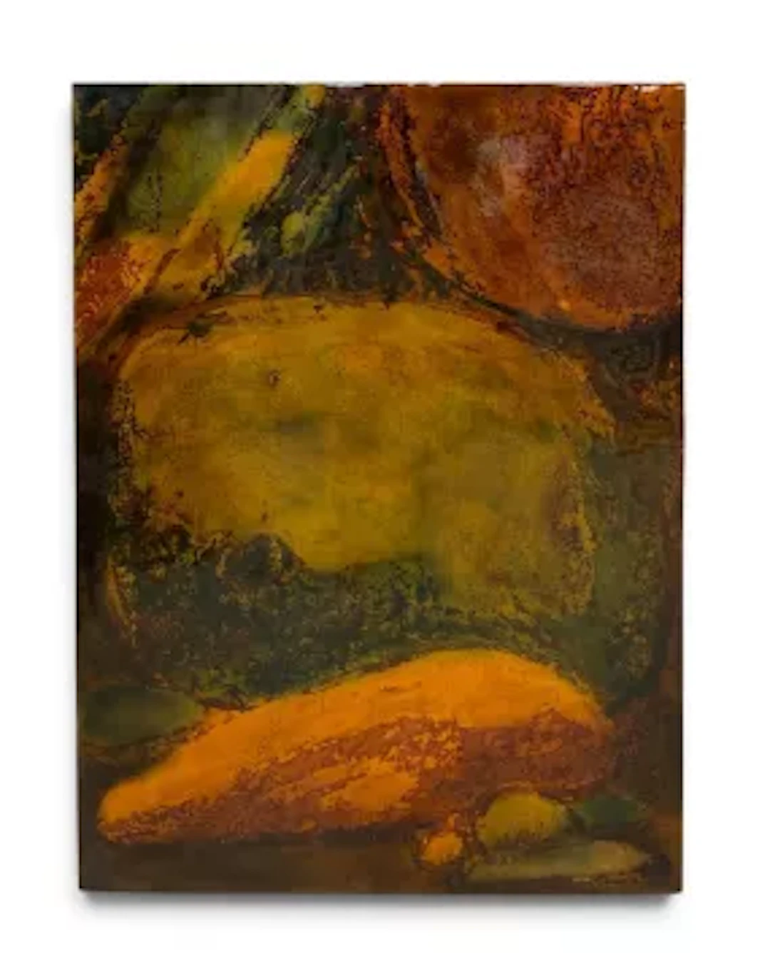 Ann Robin Banks (1931-2007), enamel on metal, abstract composition