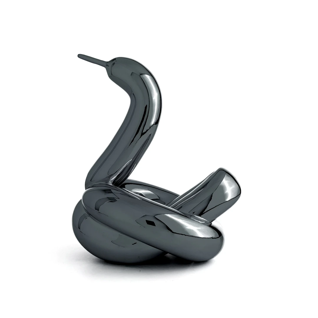 Editions Studio Art - Balloon Swan L (Graphite Black) - Efter Jeff Koons