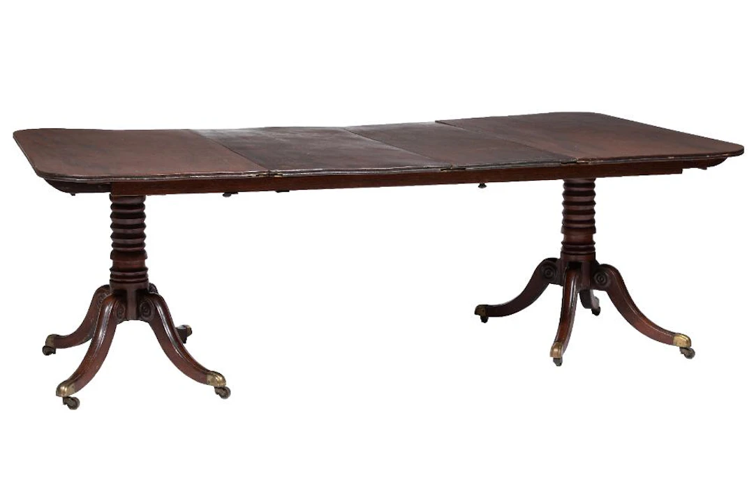 American Late Federal Carved Mahogany Dining Table
