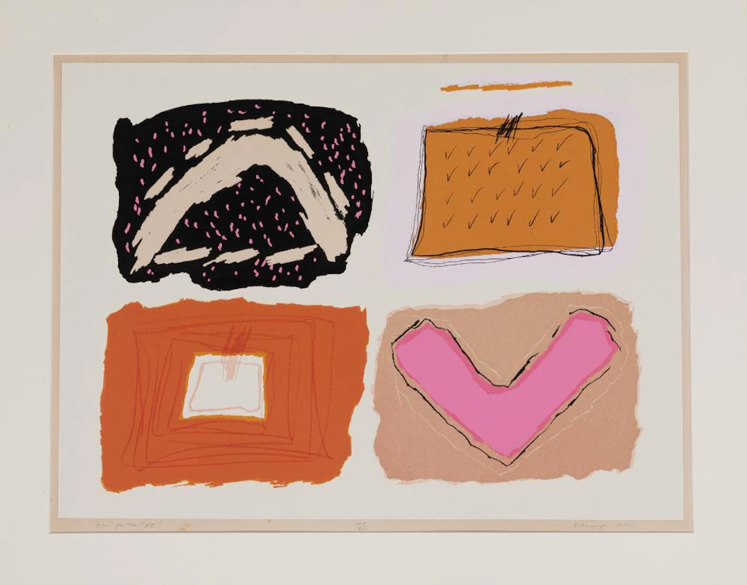 Ida Kohlmeyer, Four for the CAC, 1980, serigraph on paper laid on board