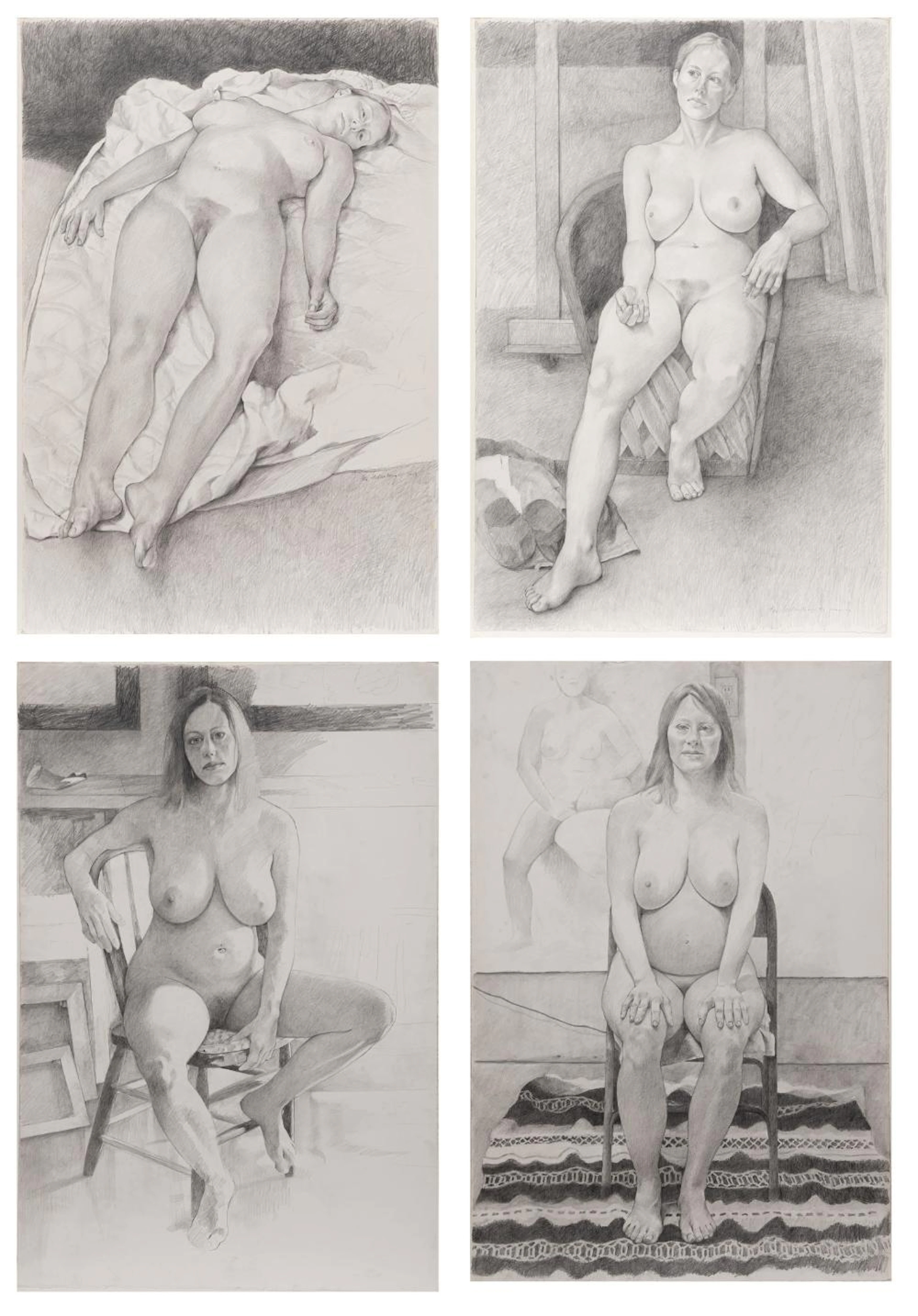 Group of Five Jean Seidenberg Drawings