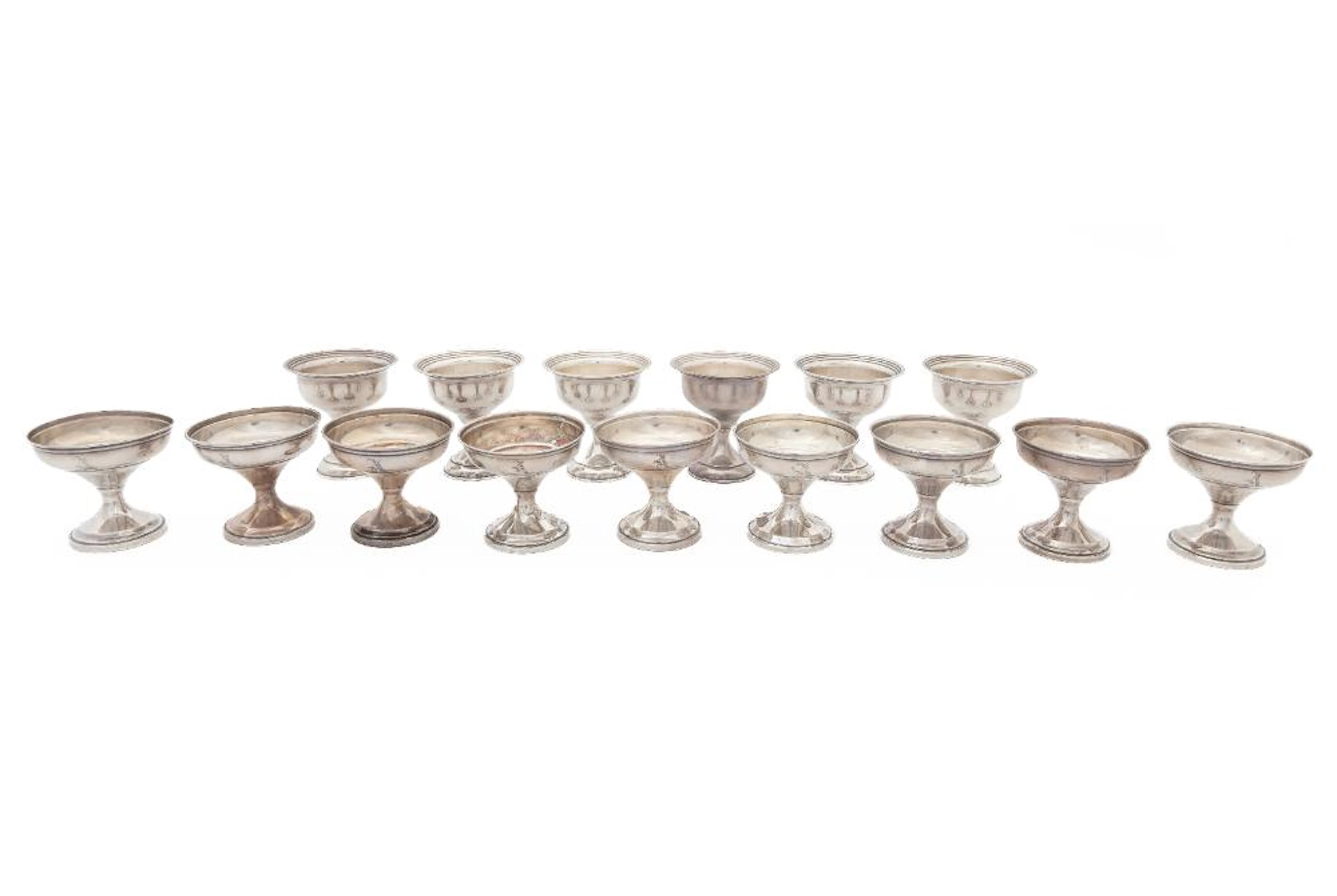 Group of 15 American Sterling Silver Dessert Coupes