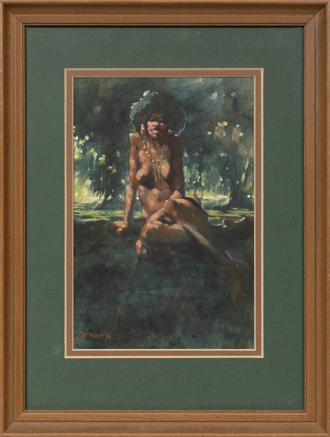 Don Wright, Nude in the Swamp, 1974, watercolor on paper