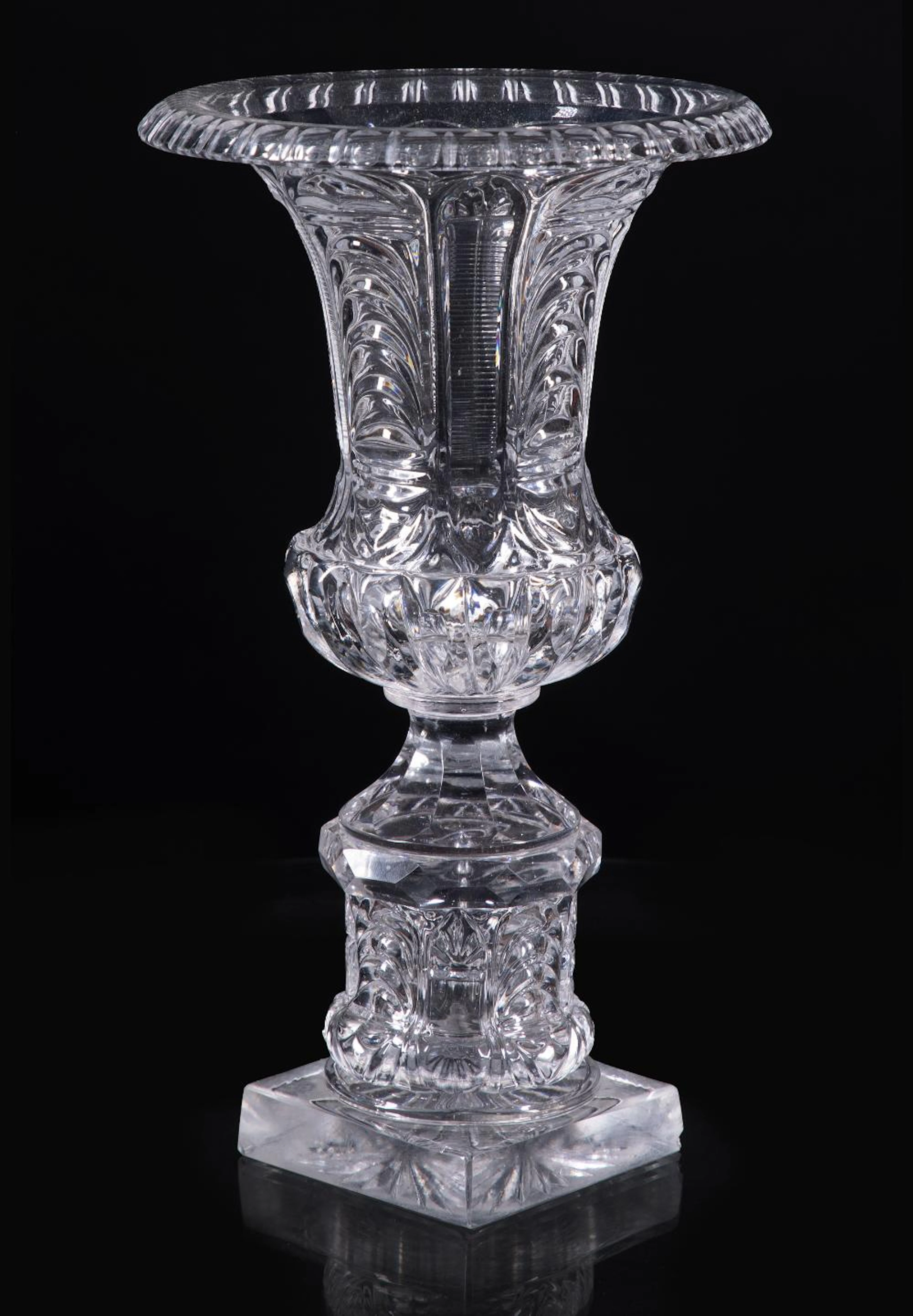 American Mold Blown Clear Glass Urn