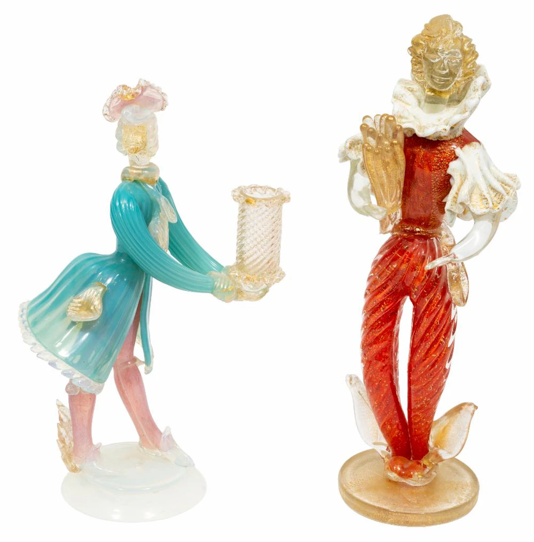 Two Venetian Glass Figures