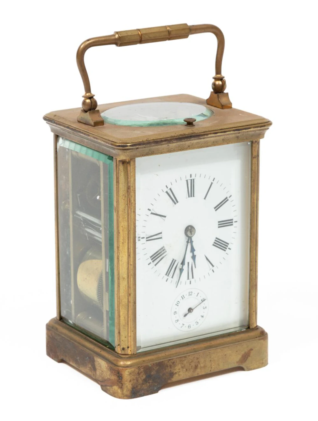 French Brass Crystal Regulator Clock