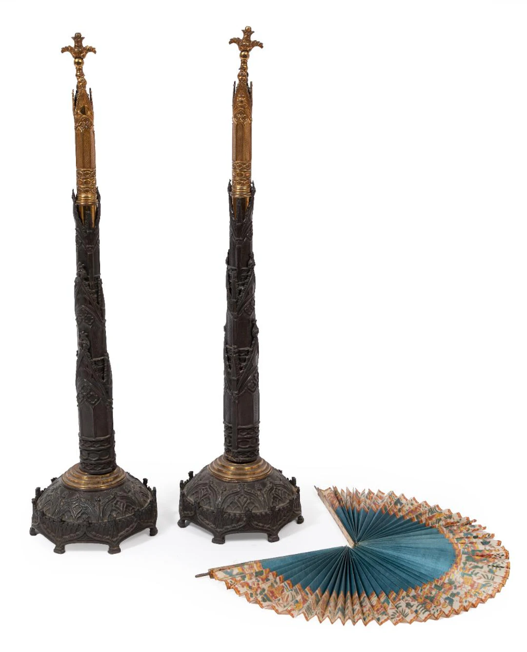 Pair of Antique English Bronze Table Screens