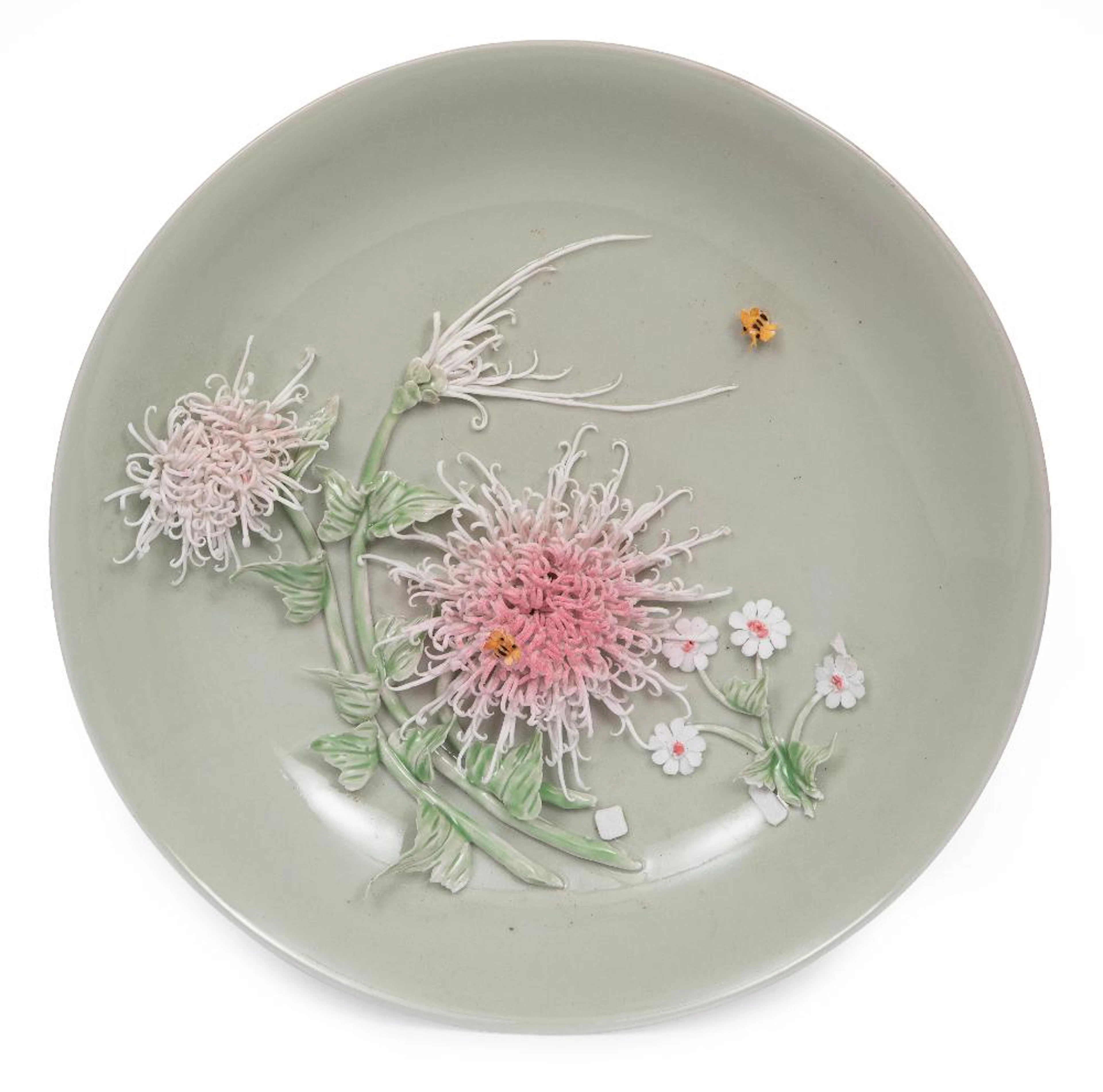 Chinese Sculpted Porcelain "Spider Mum" Dish