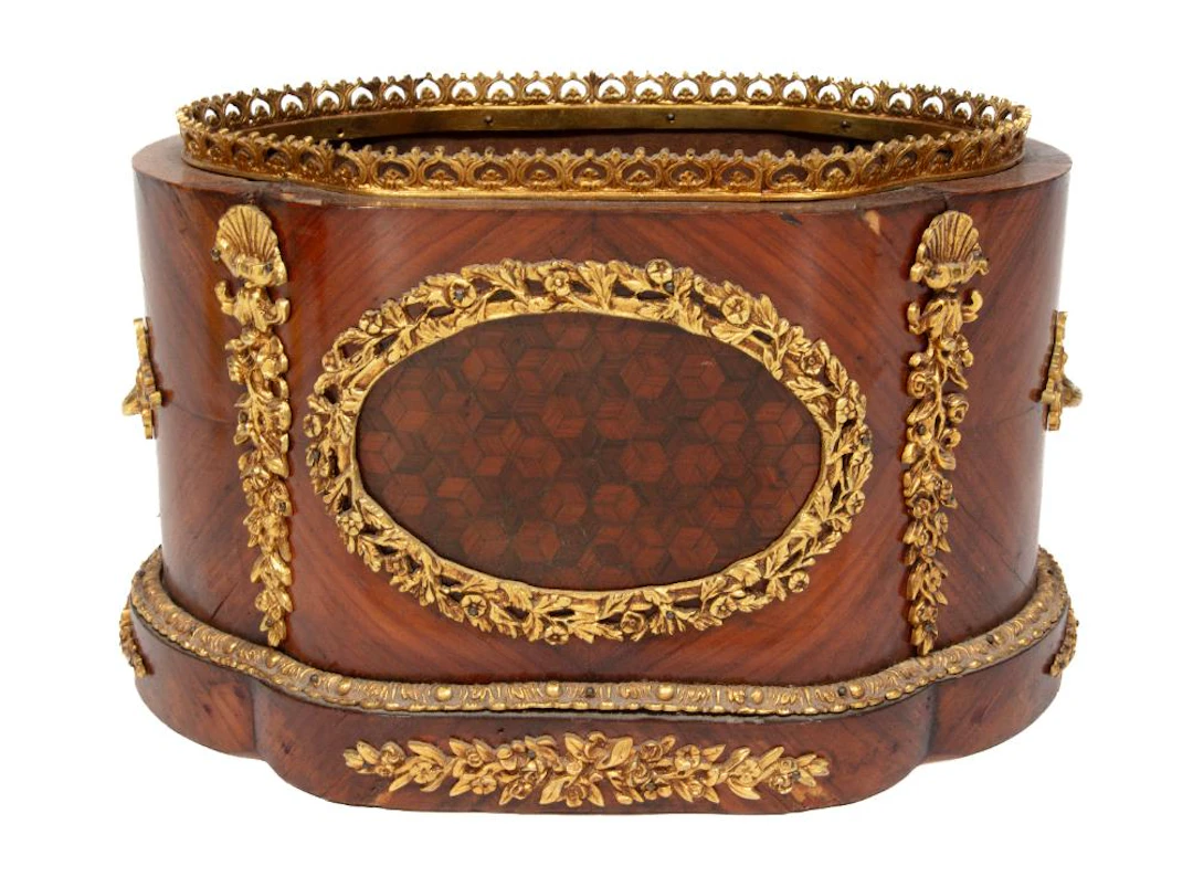 Antique Bronze Mounted Kingwood Jardiniere