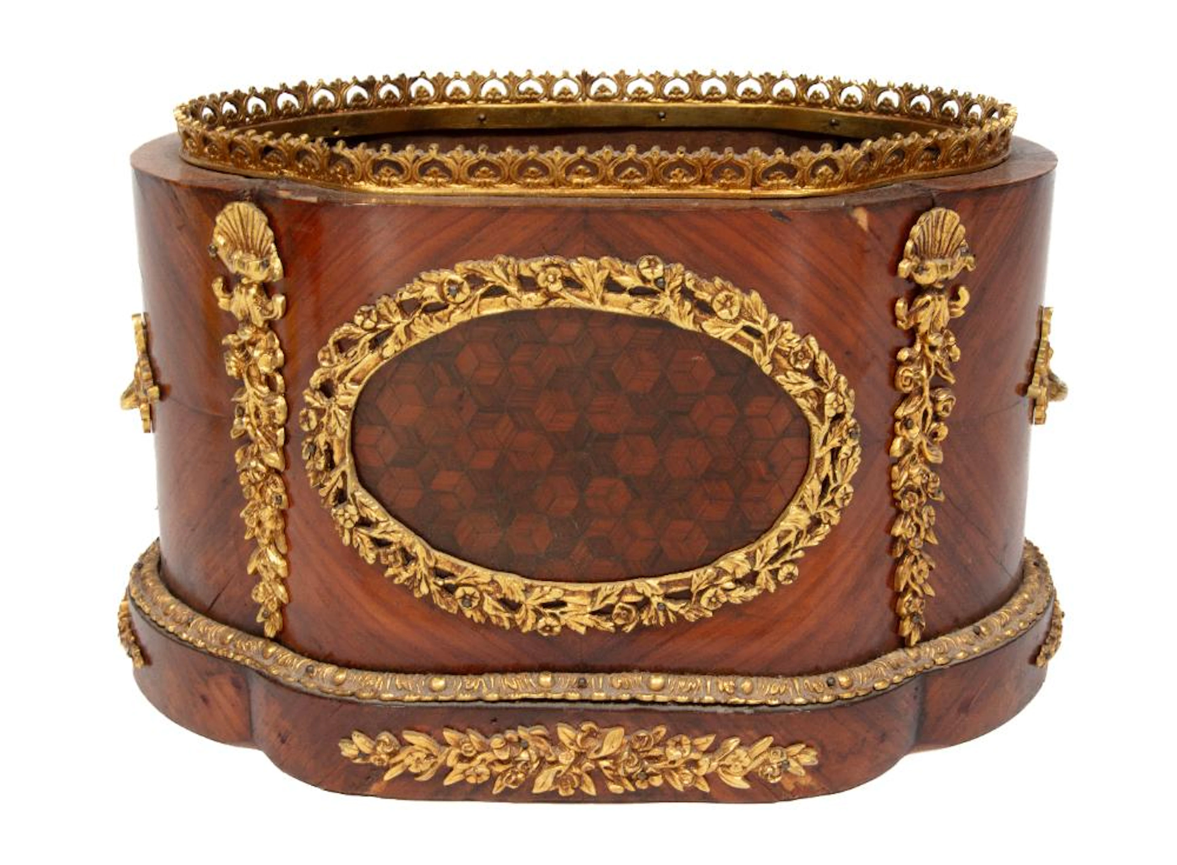 Antique Bronze Mounted Kingwood Jardiniere