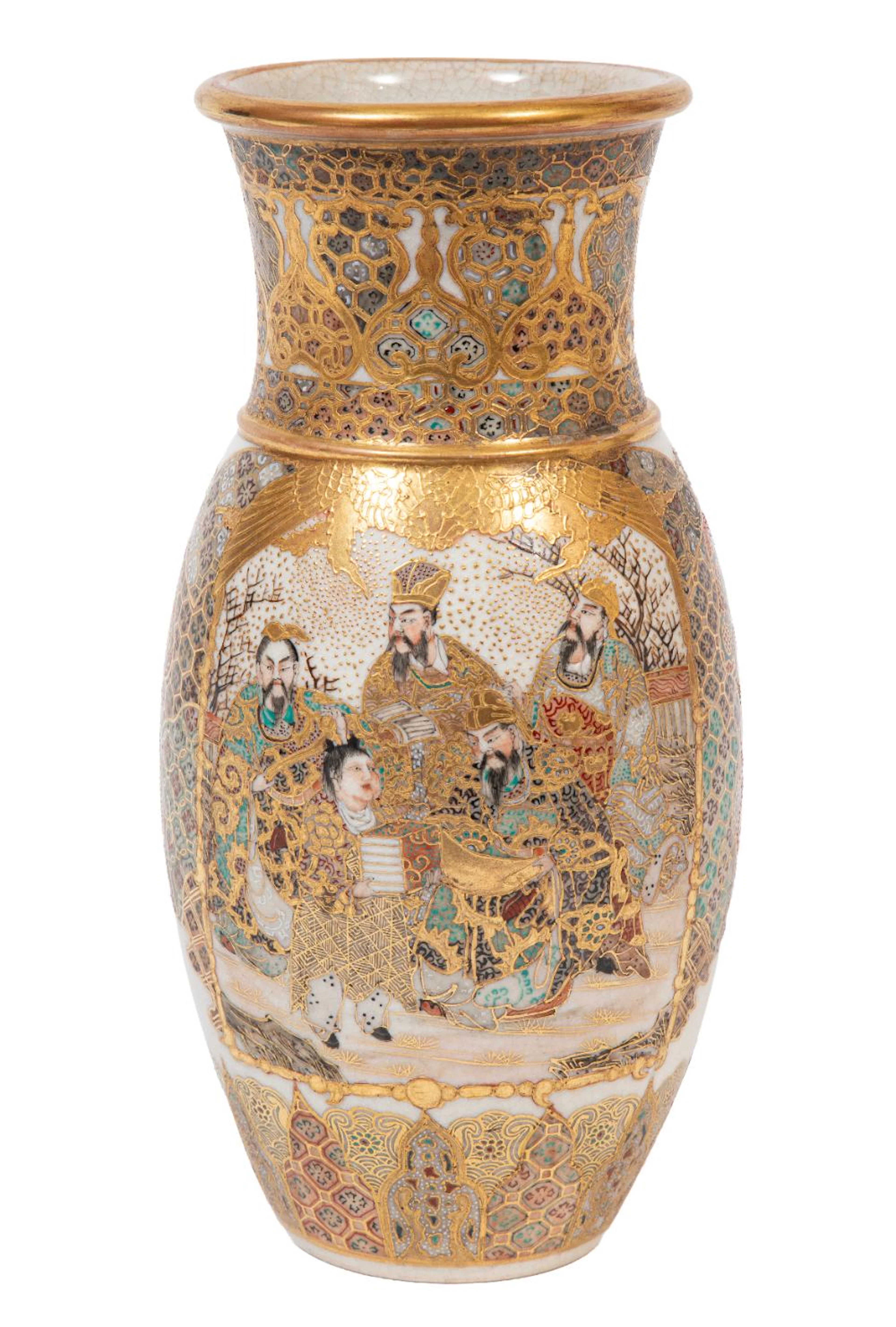 Japanese Satsuma-Style Pottery Vase