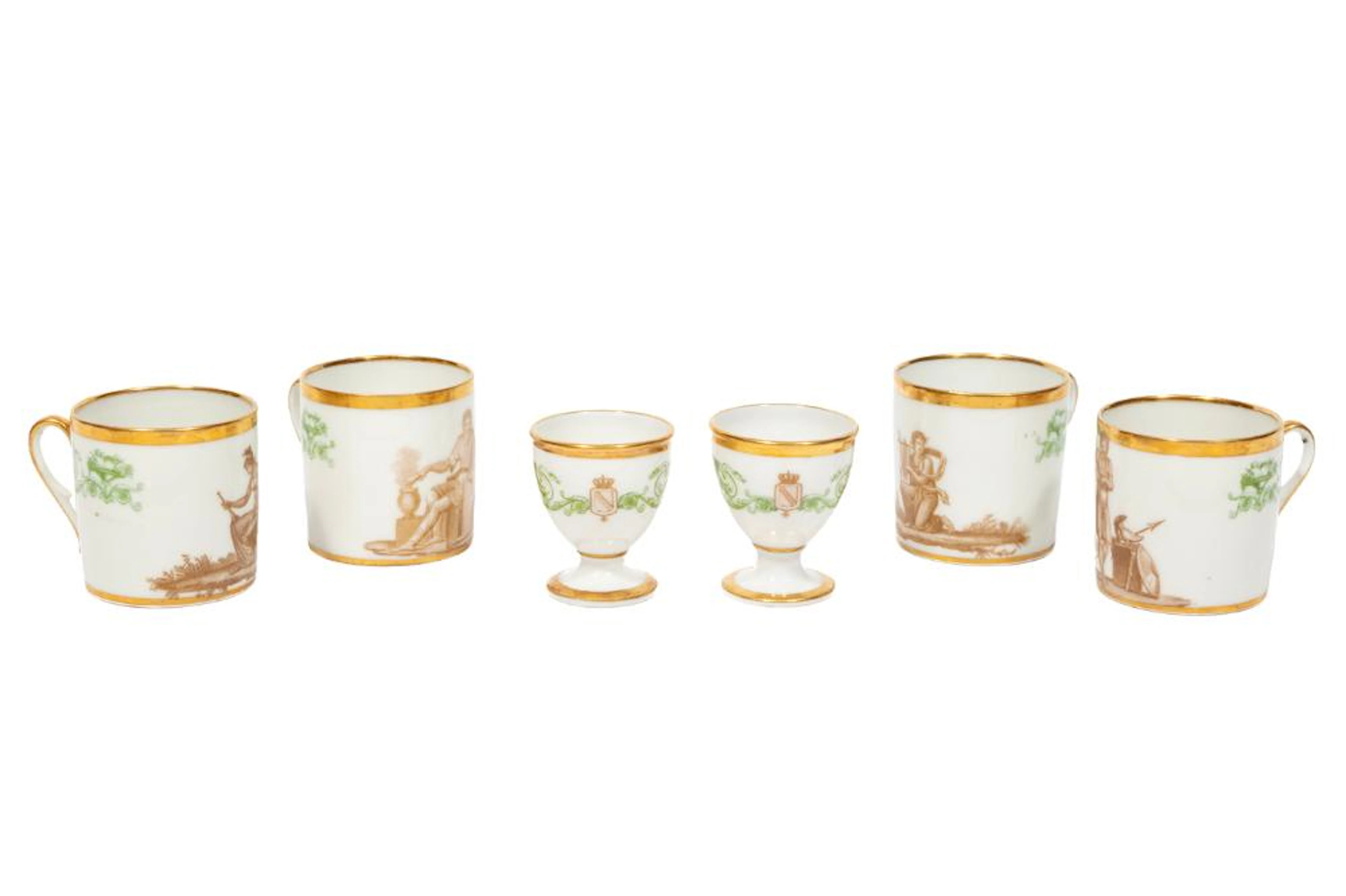 Four Paris Porcelain Demitasse Cups