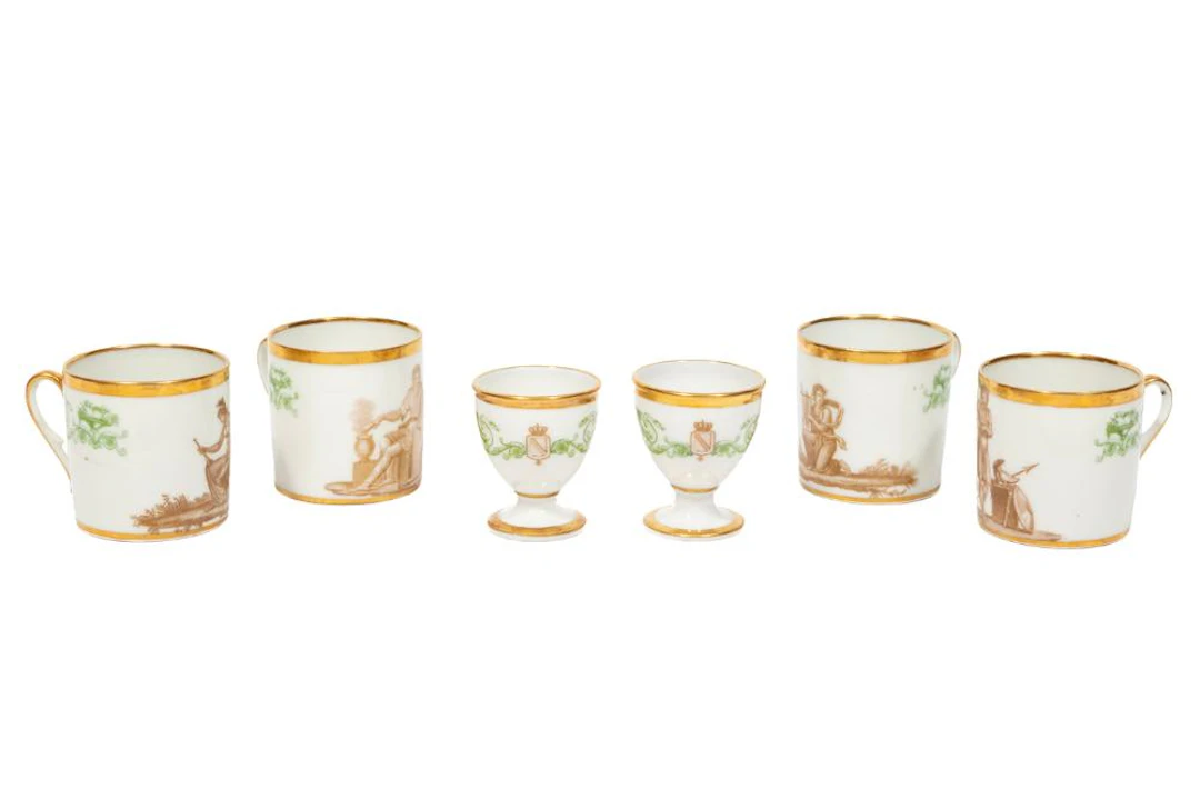 Four Paris Porcelain Demitasse Cups