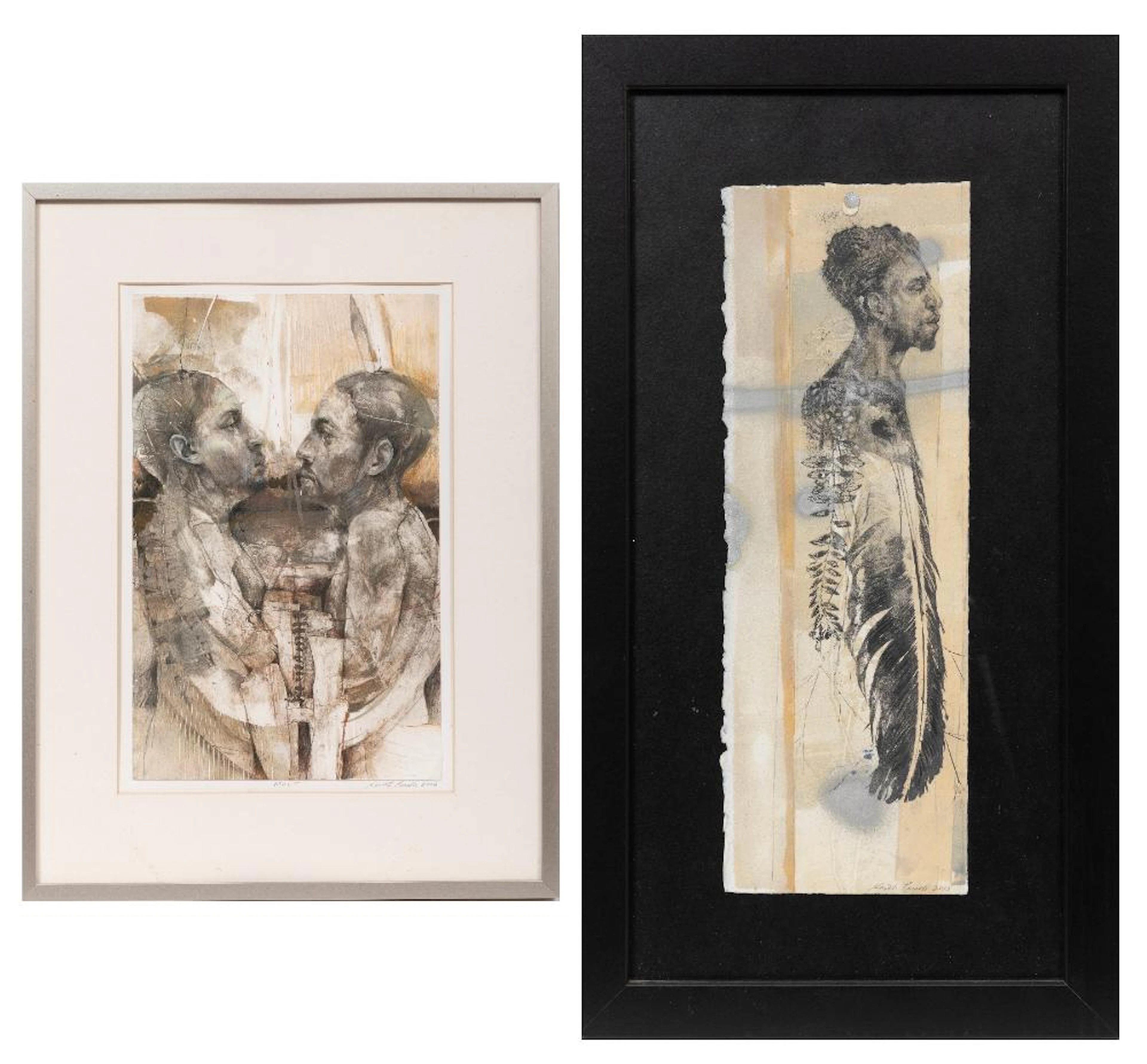 Two Keith Perelli Mixed Medias on Paper, Limbo and Molt