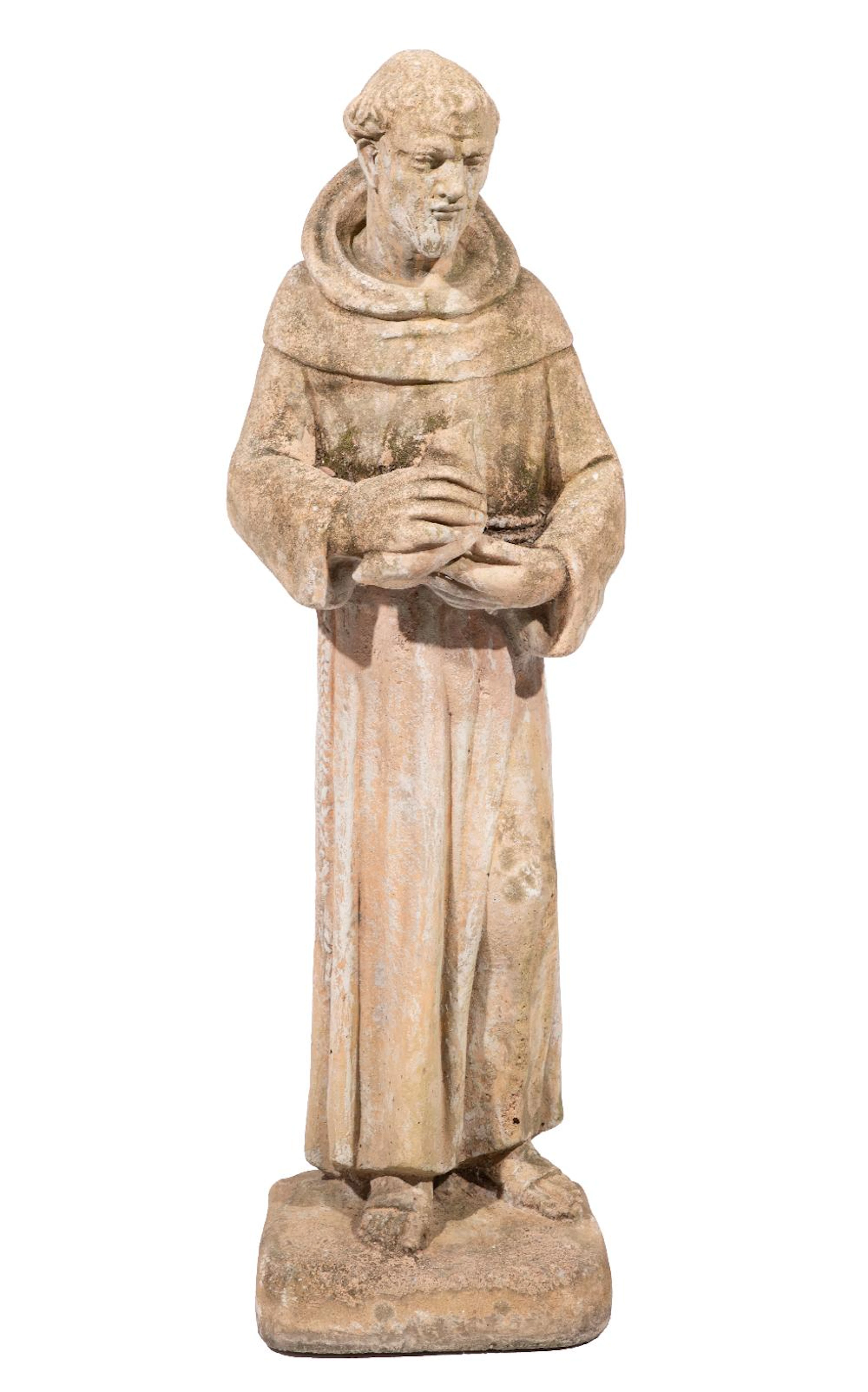 Carved Stone Figure of St. Francis