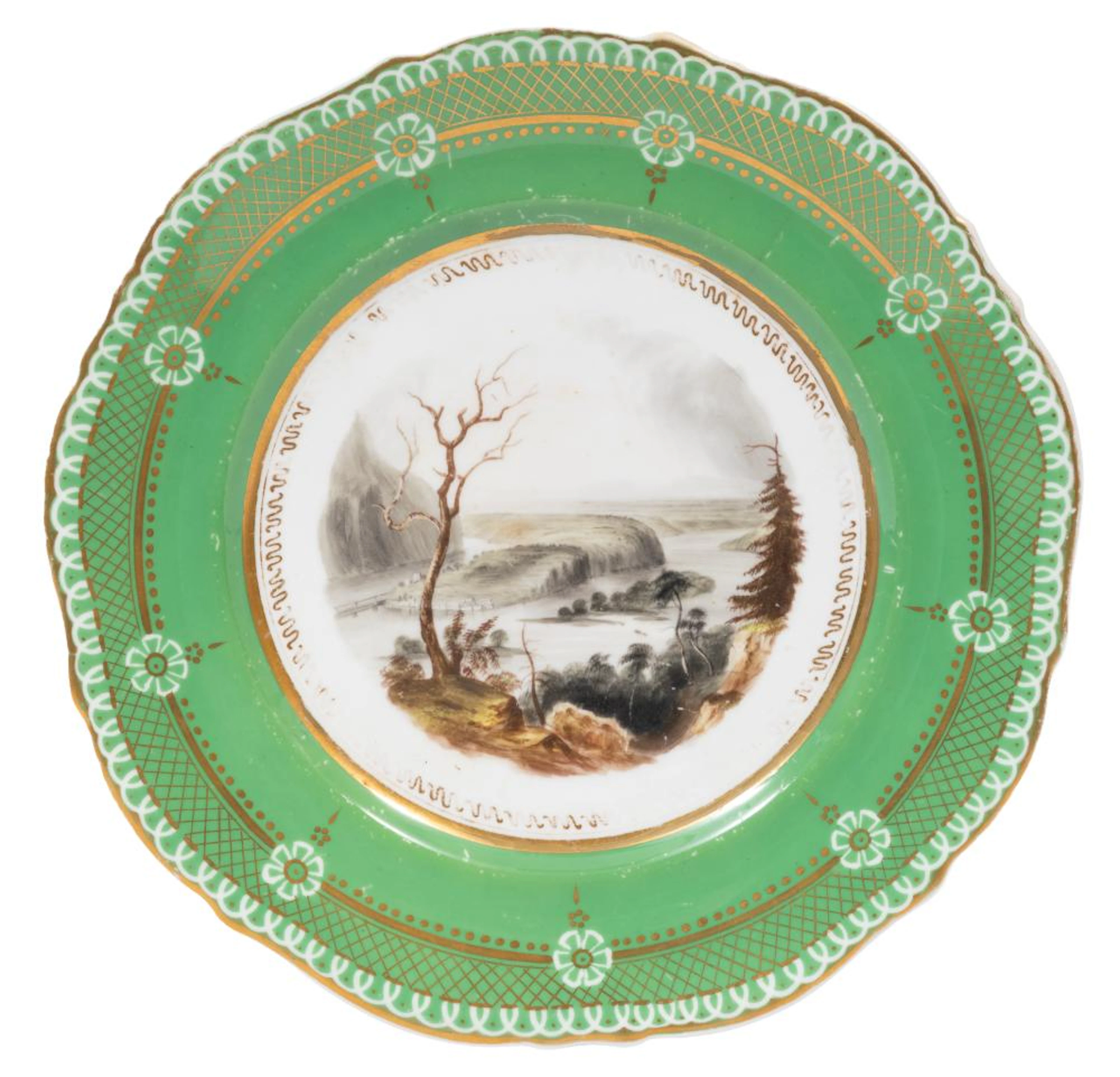 Paris Porcelain Polychrome and Gilt-Decorated Cabinet Plate