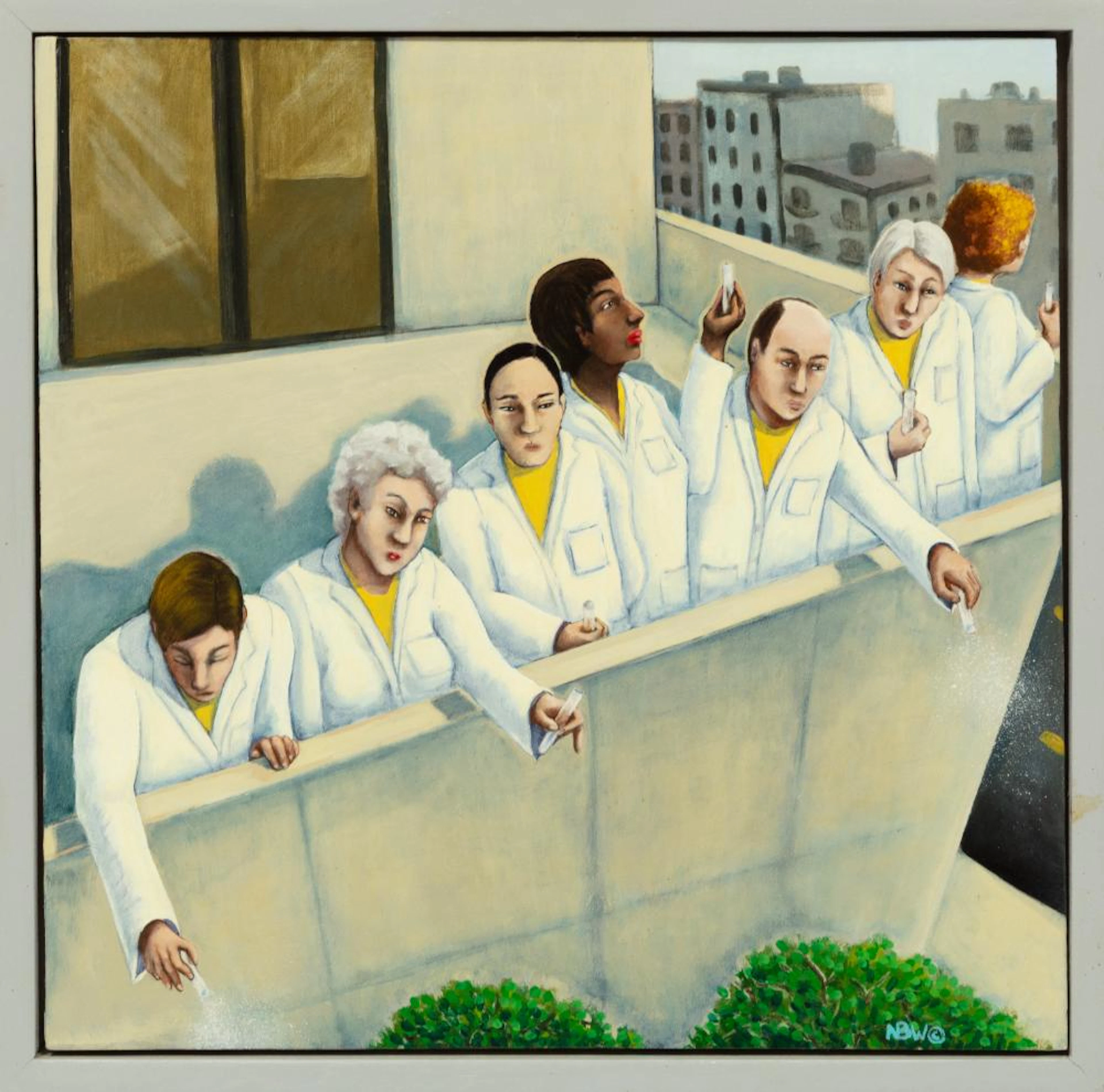 Nancie Warner, The 7 Vials, oil on masonite