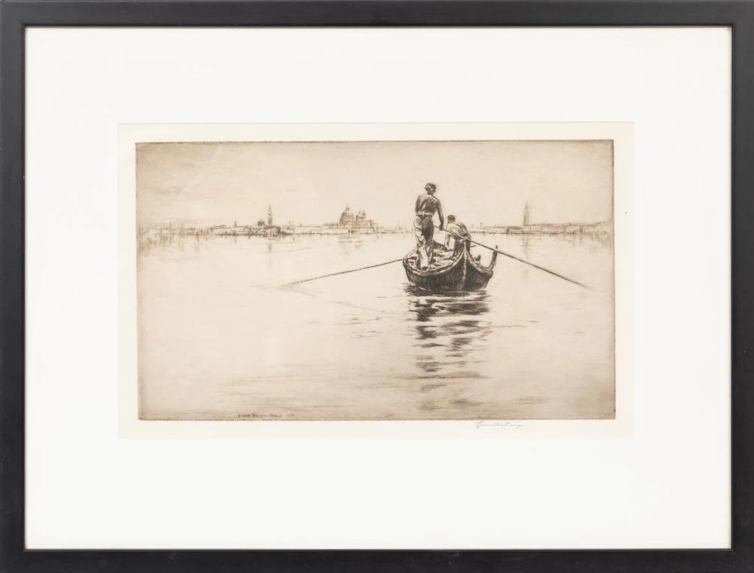 Levon West, Venice, 1931, etching on paper