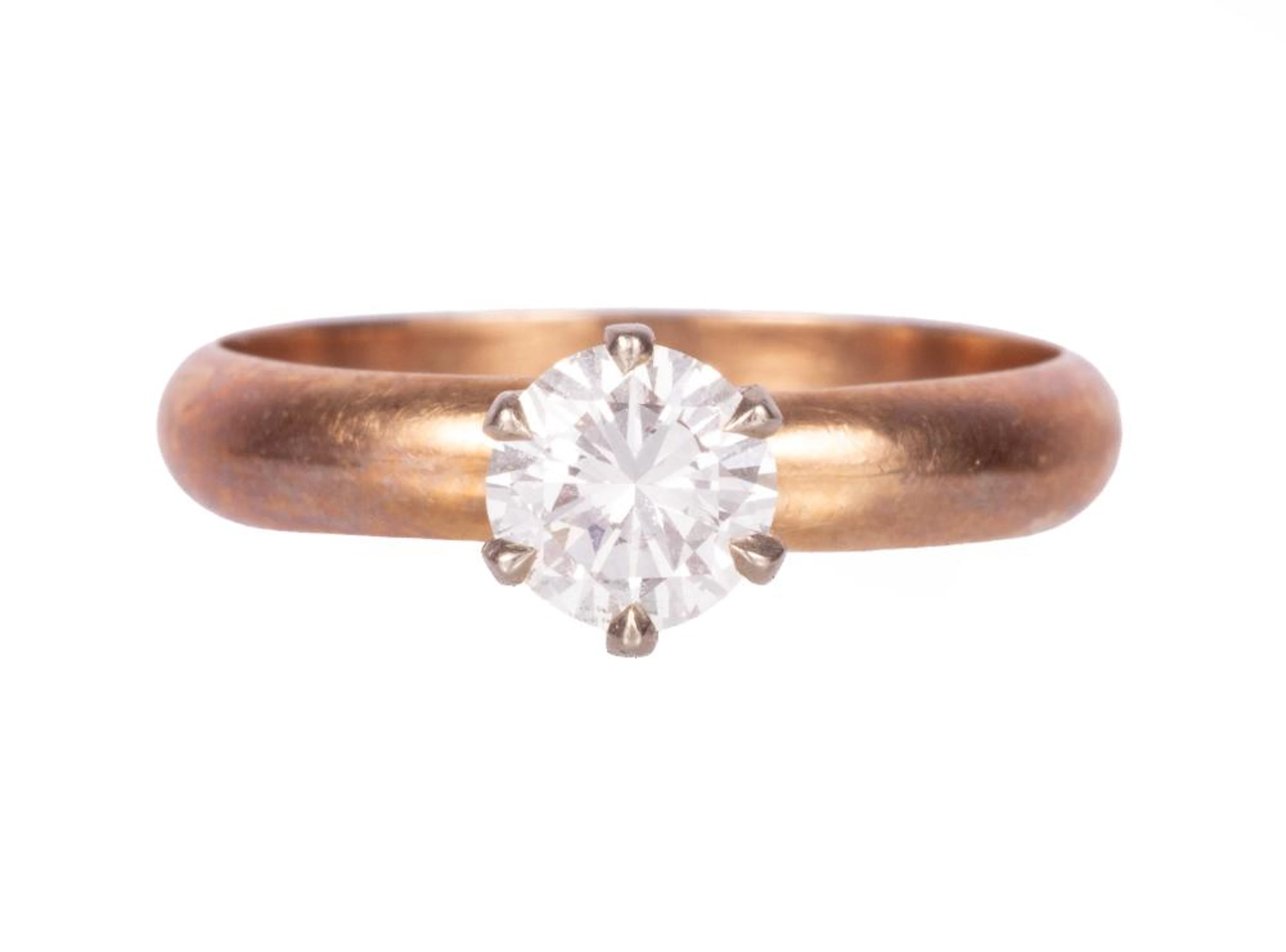 14 kt. Yellow Gold and Diamond Solitaire Ring