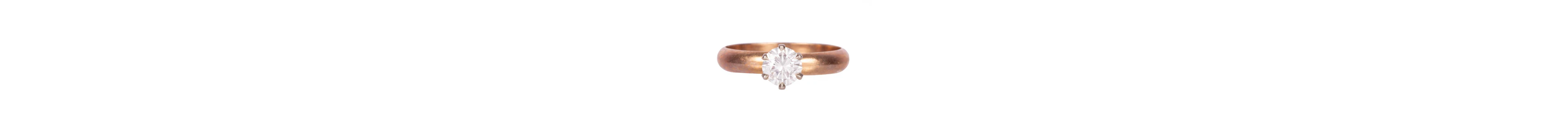 14 kt. Yellow Gold and Diamond Solitaire Ring