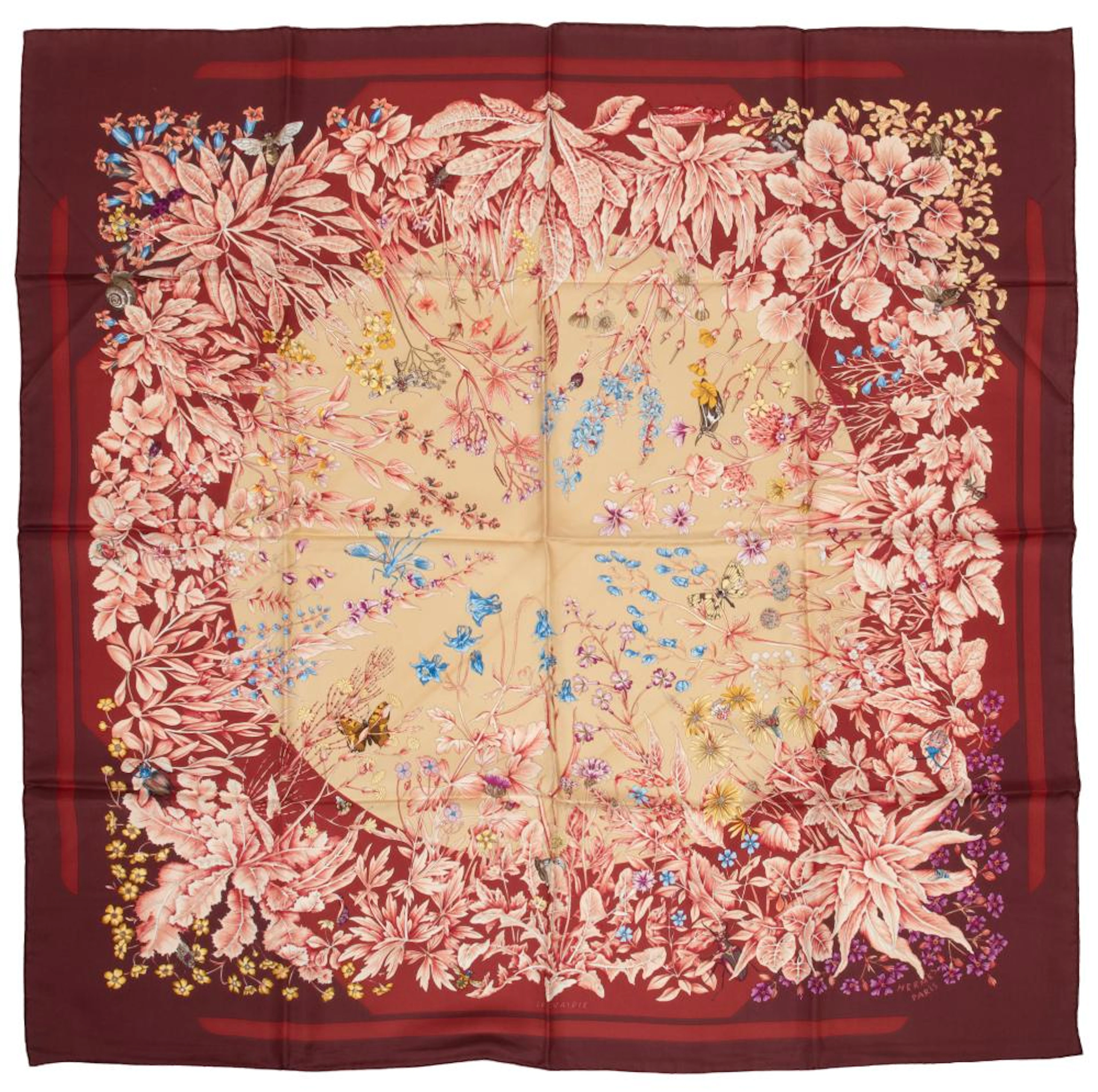 Hermès "La Prairie" Silk Scarf with Box