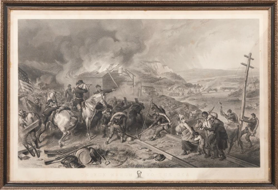 After Felix Octavius Carr Darley, On the March to the Sea, 1868, engraving